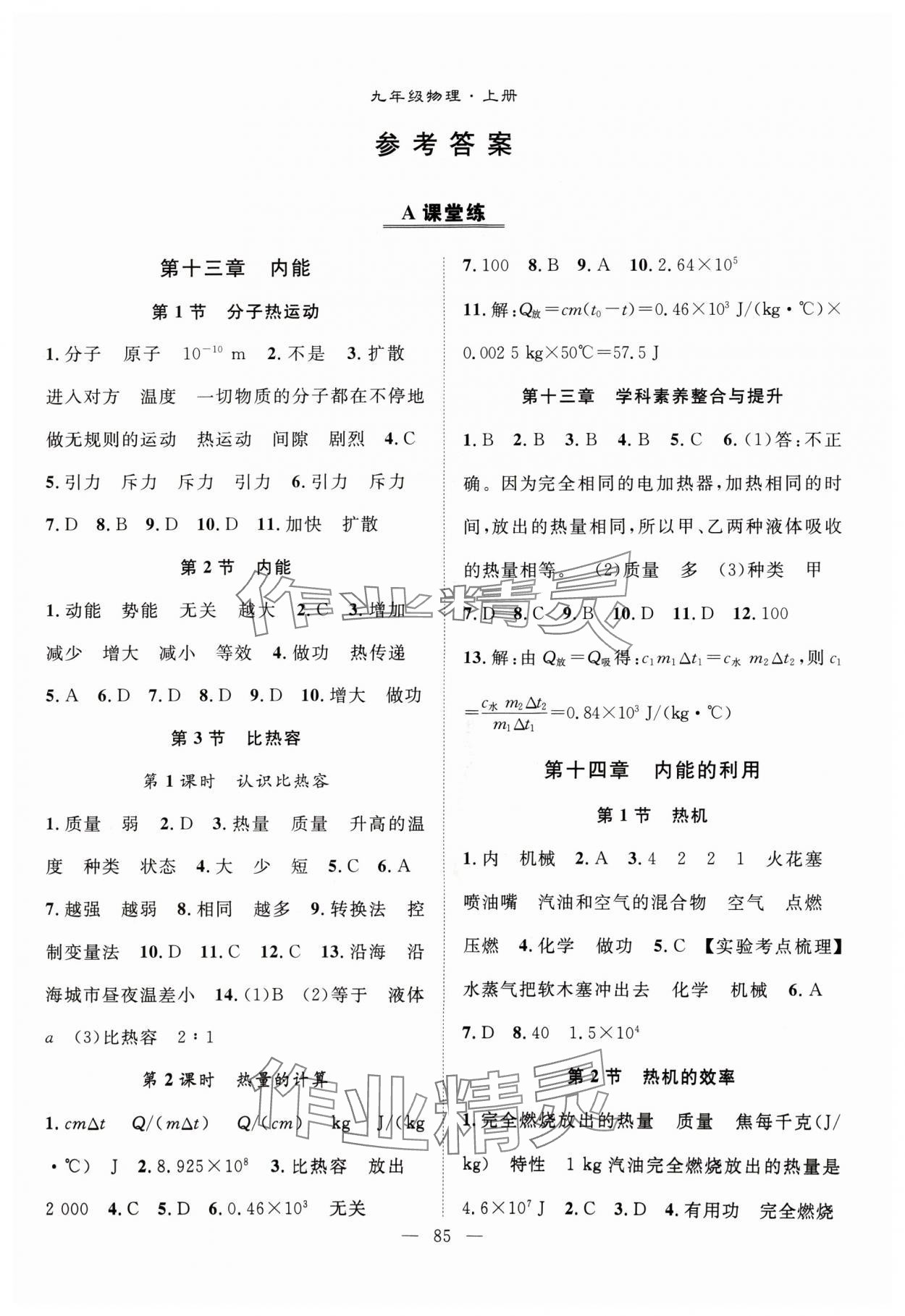 2024年優(yōu)質(zhì)課堂導(dǎo)學(xué)案九年級物理上冊人教版 第1頁