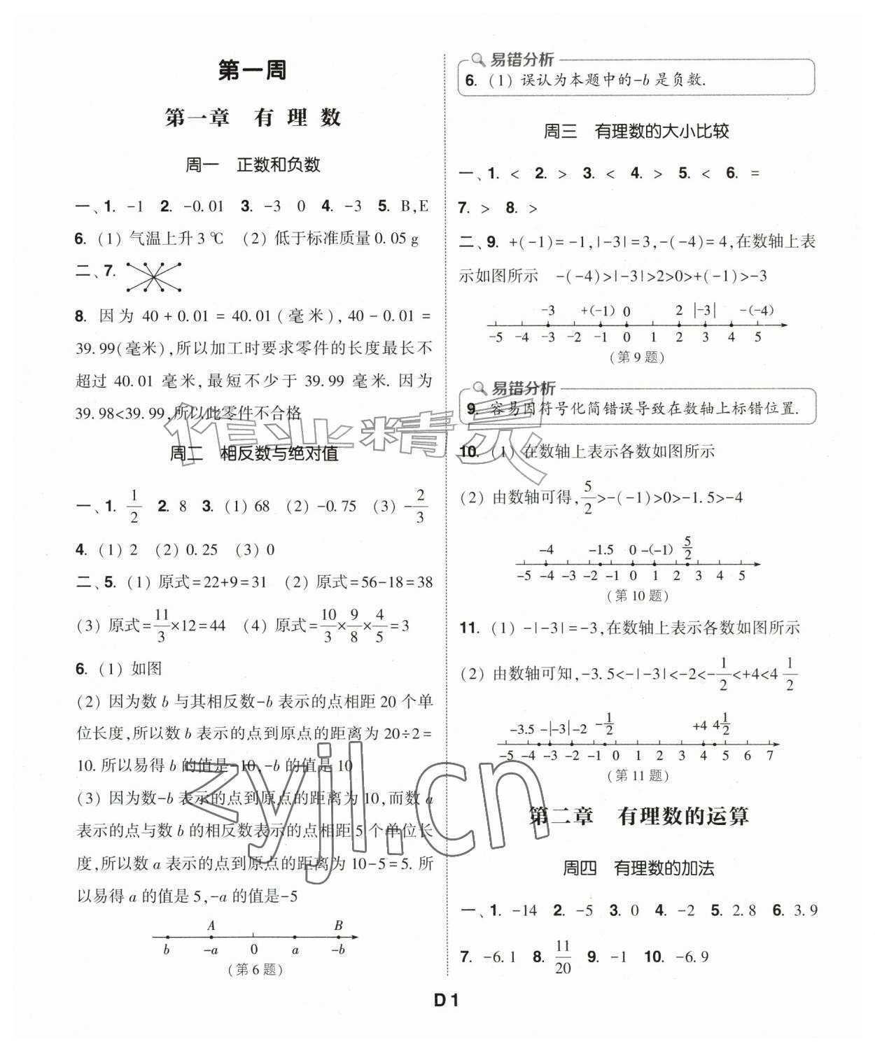 2026年通城学典初中数学运算能手七年级上册人教版&nbsp;第1页