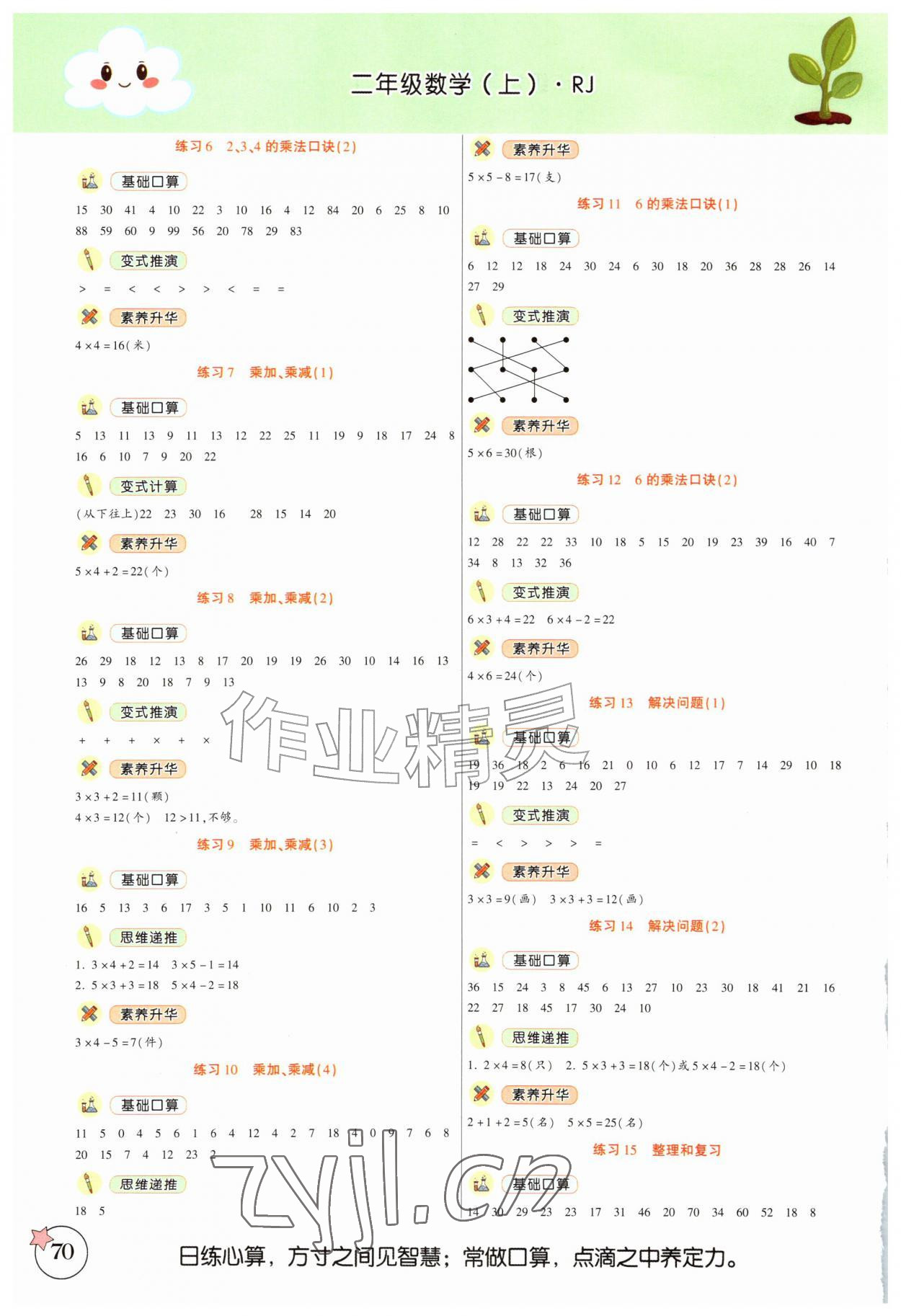 2026年小能手口算二年级数学上册人教版&nbsp;第2页