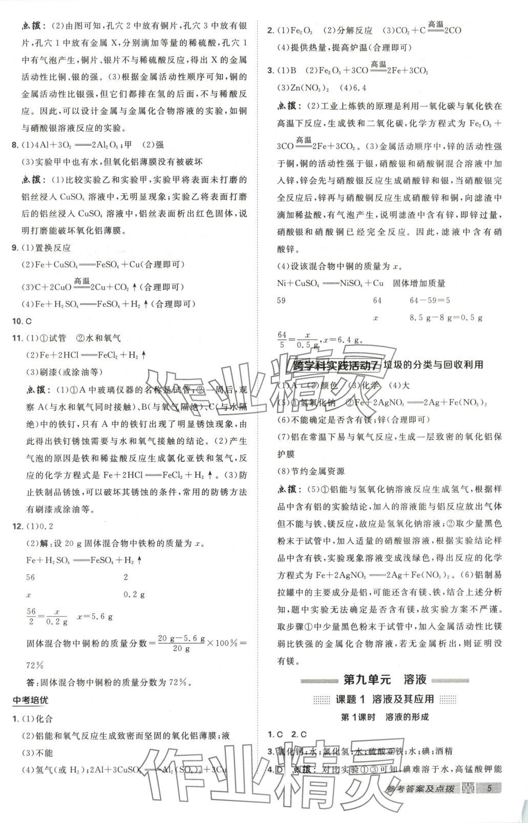 2025年點撥訓練九年級化學下冊人教版河北專版&nbsp;第5頁