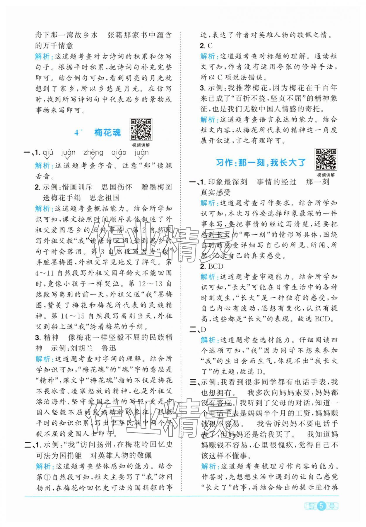 2025年陽光同學(xué)課時提優(yōu)訓(xùn)練五年級語文下冊人教版 第5頁