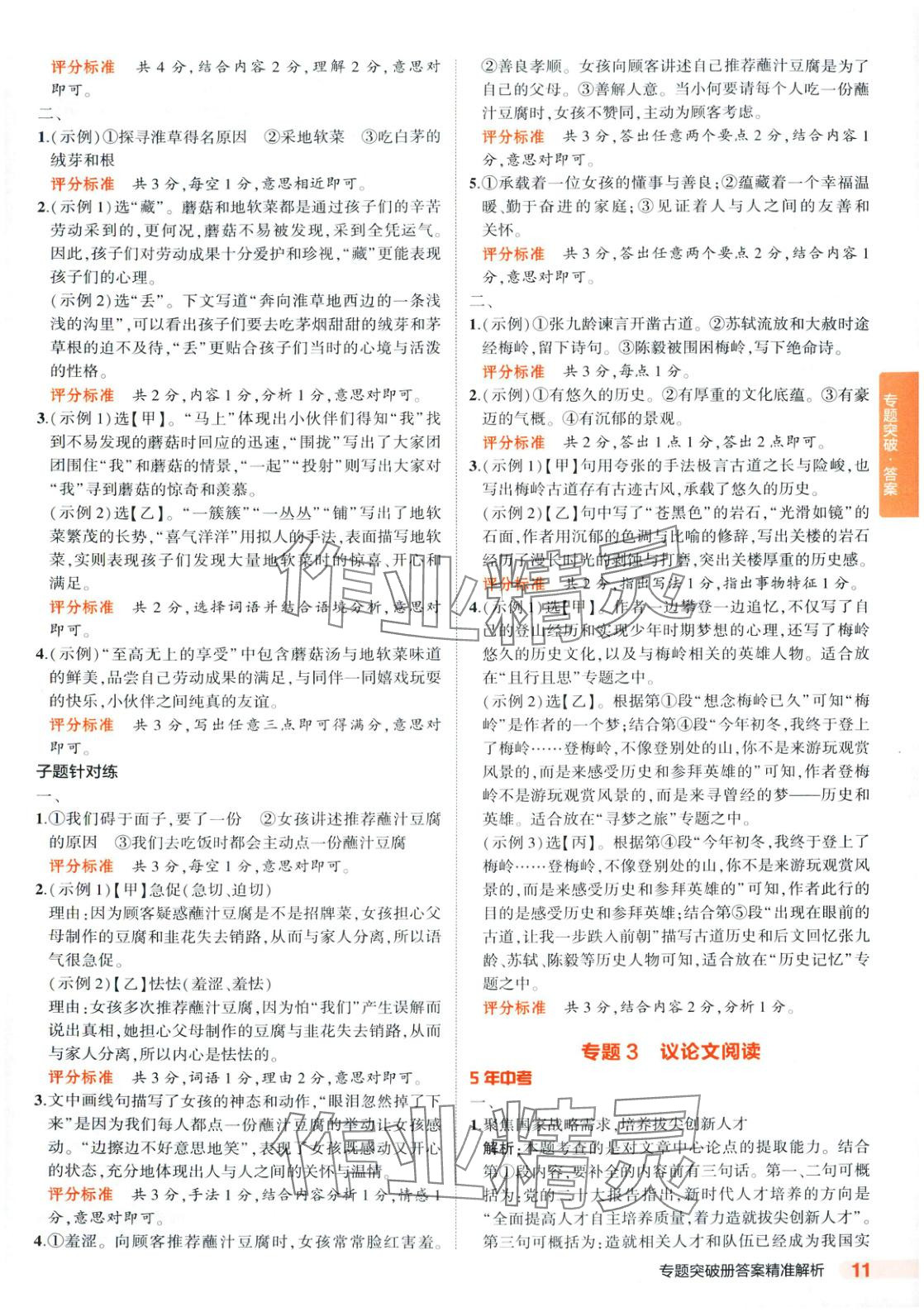 2025年5年中考3年模拟语文北京专版 第11页