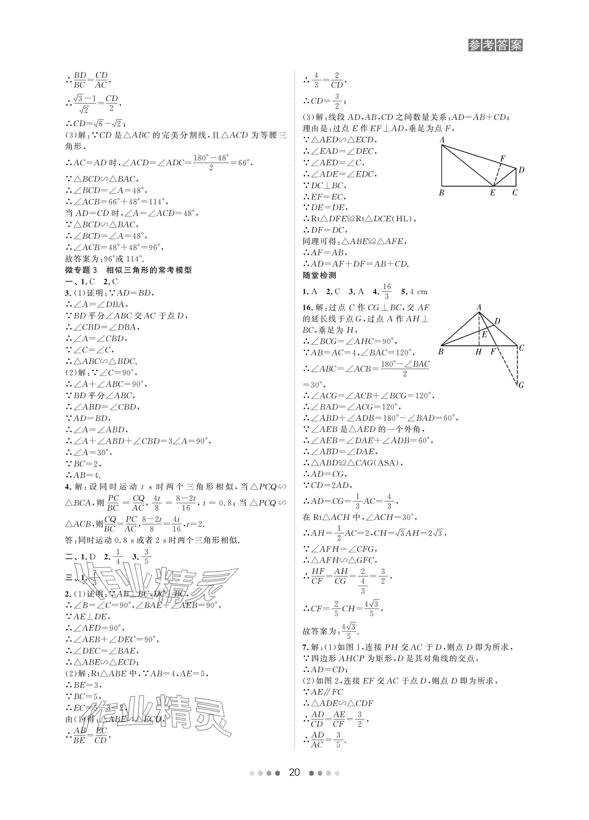 2025年春如金卷中考數(shù)學(xué)總復(fù)習(xí) 參考答案第20頁