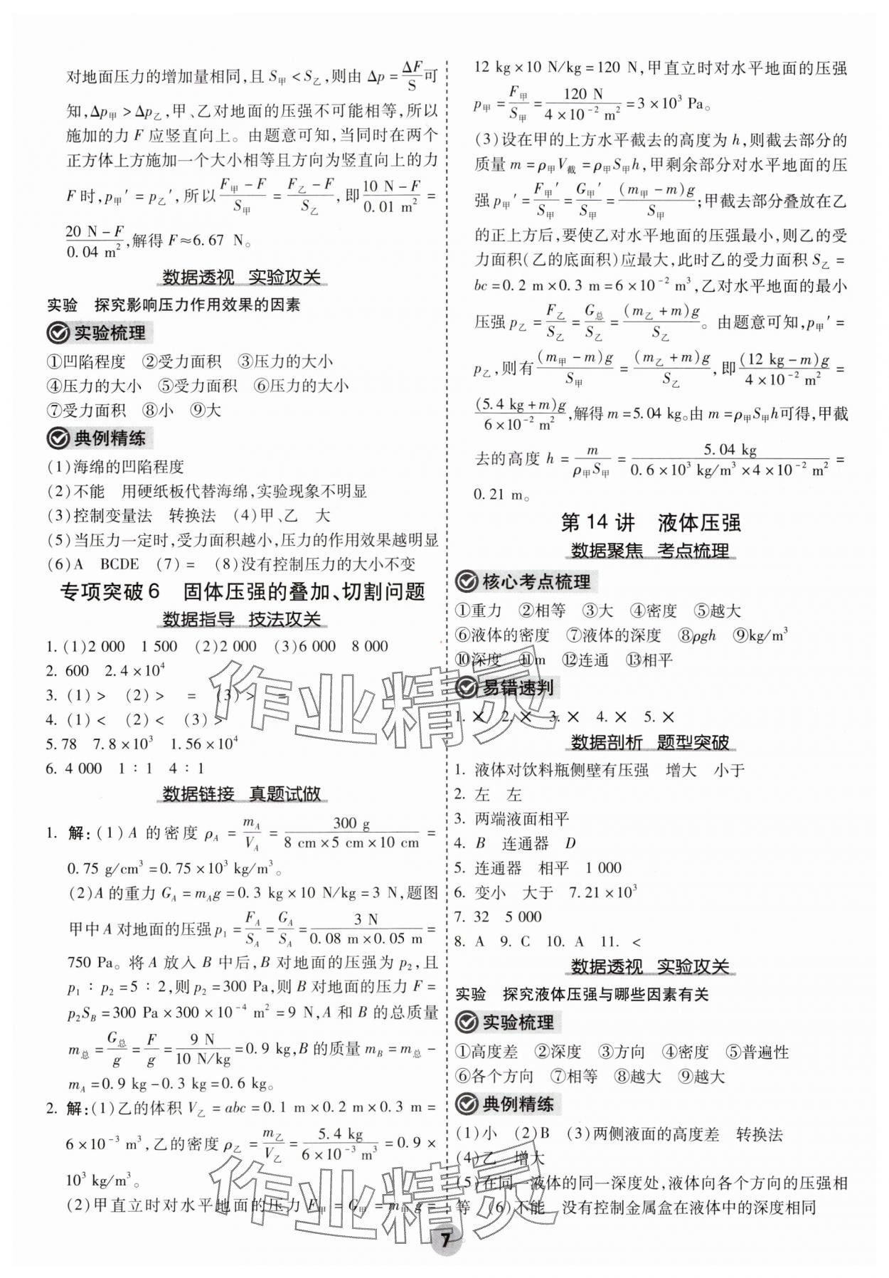 2025年中考大數(shù)據(jù)物理中考河北專版&nbsp;參考答案第7頁