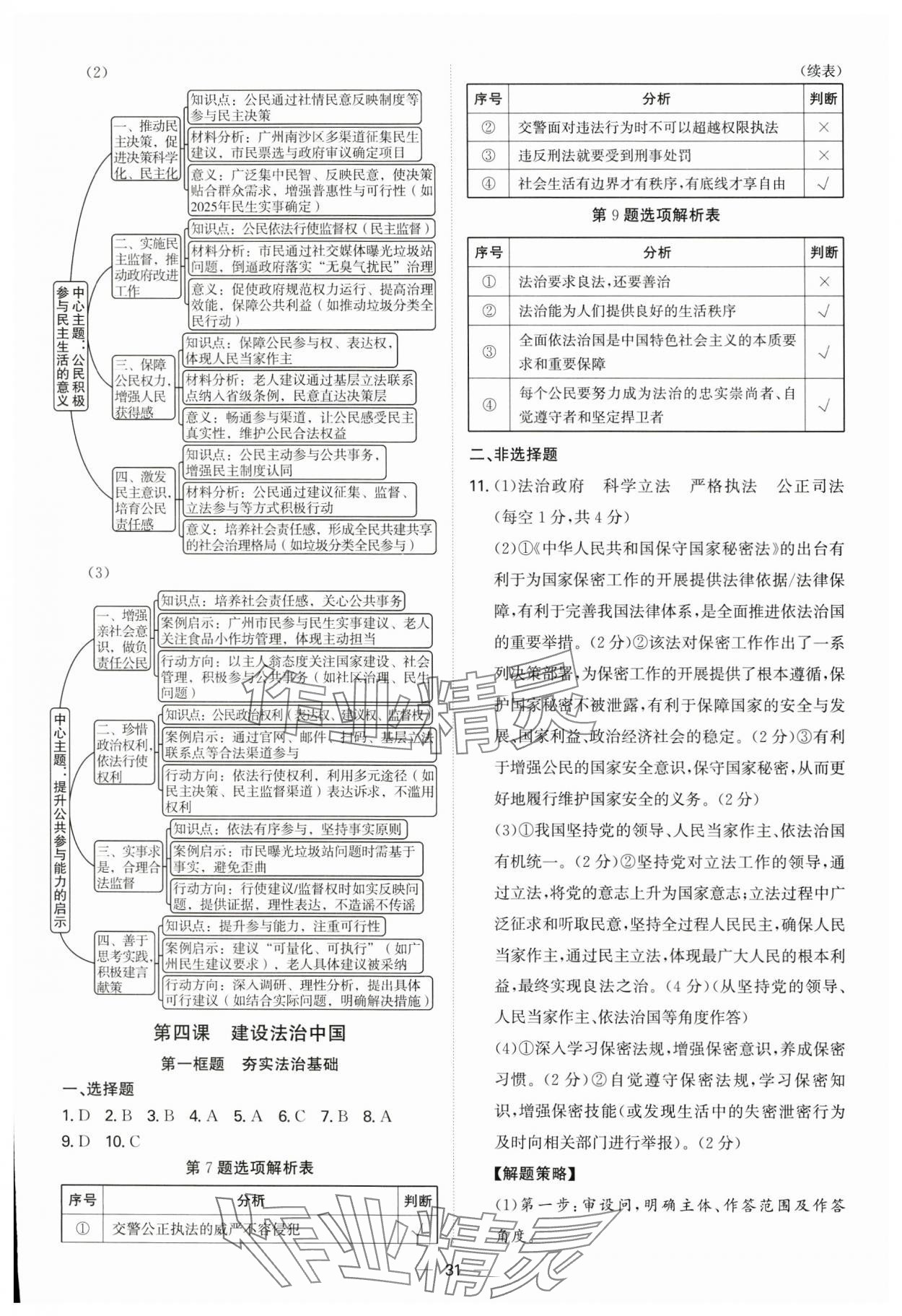 2025年新结构学习测评九年级道德与法治全一册人教版 第31页