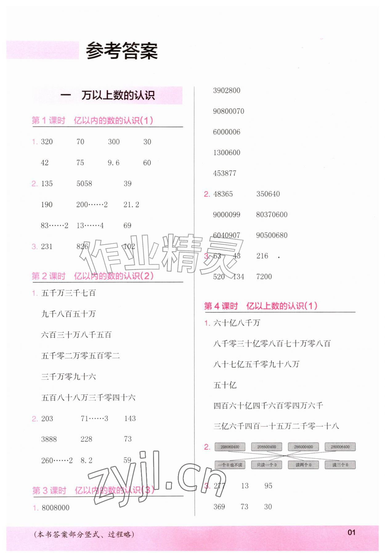 2026年木头马计算小状元四年级数学上册人教版&nbsp;第1页