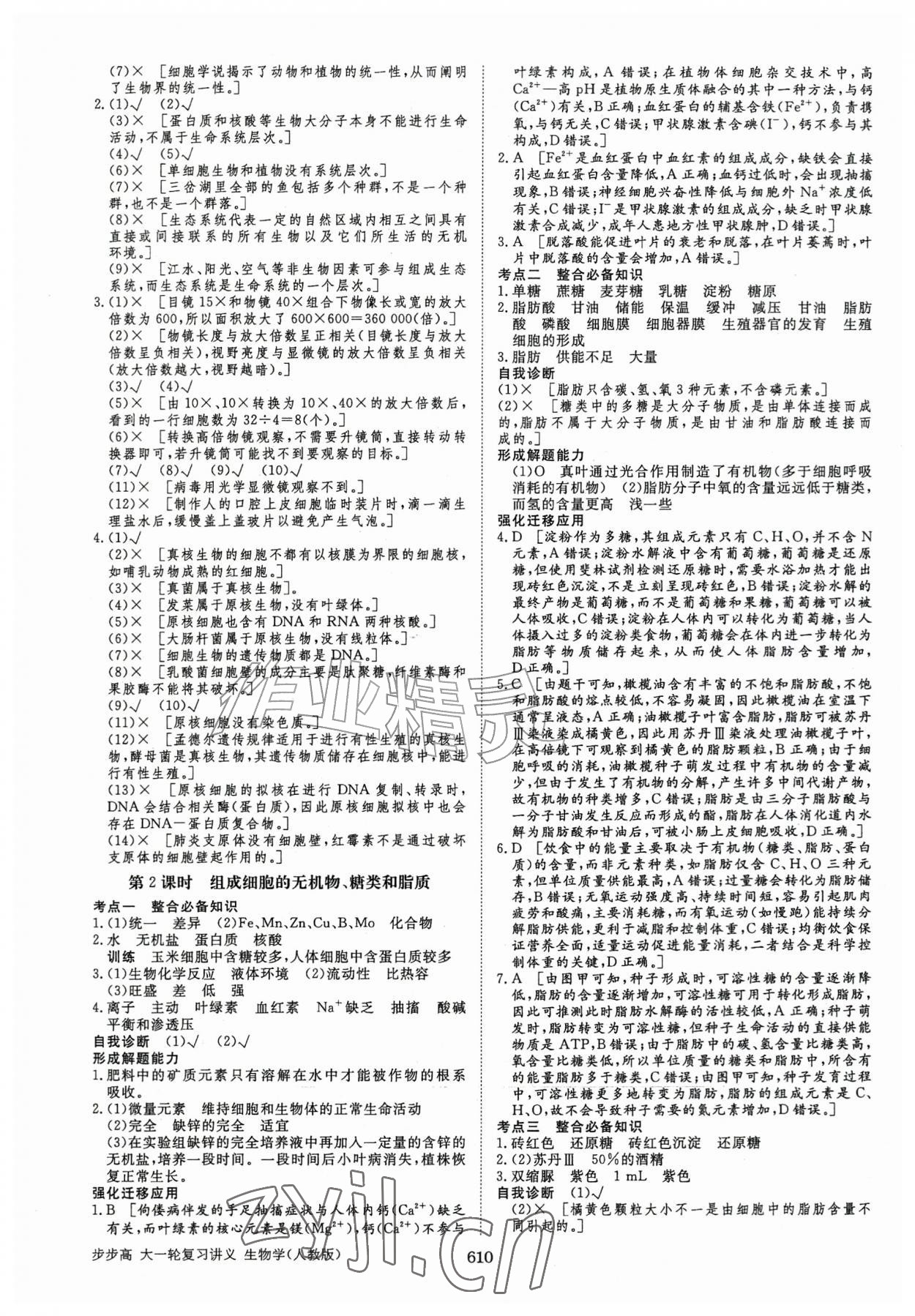 2026年步步高大一轮复习讲义高中生物人教版&nbsp;第2页