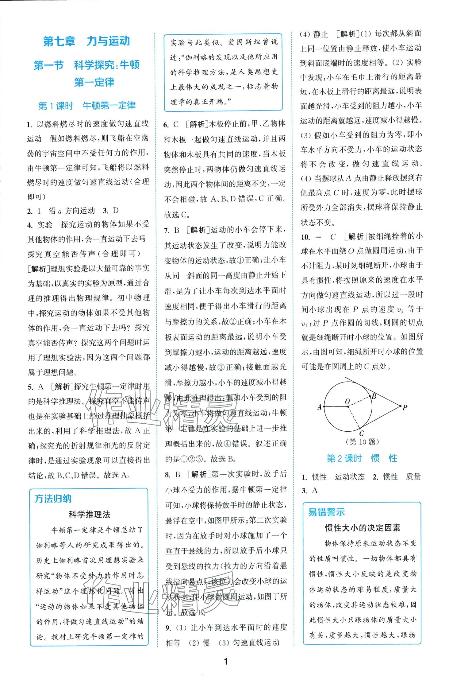 2024年拔尖特訓八年級物理下冊滬科版 第1頁