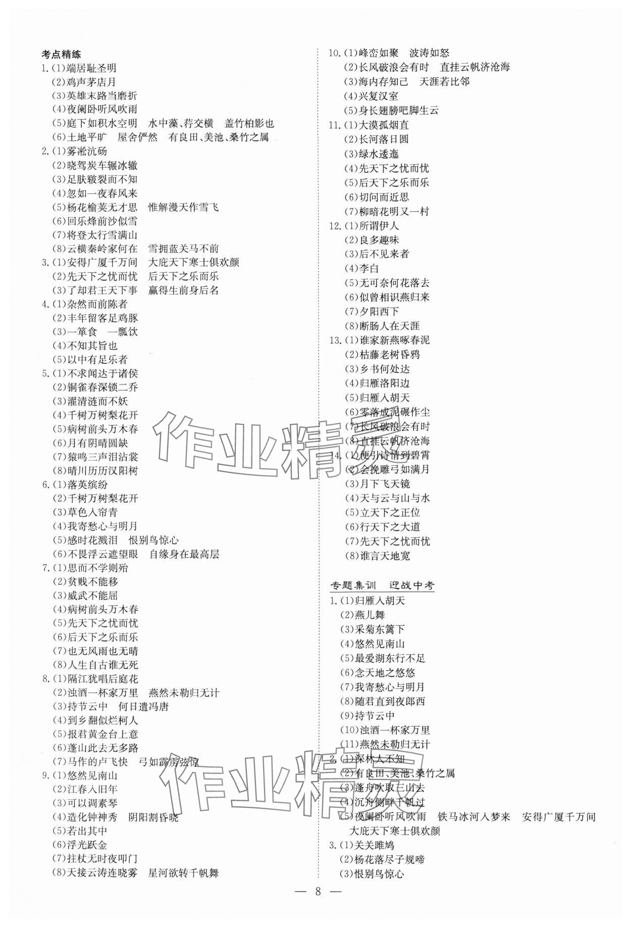 2025年中考總復(fù)習(xí)導(dǎo)與練語文內(nèi)蒙古專版 第8頁