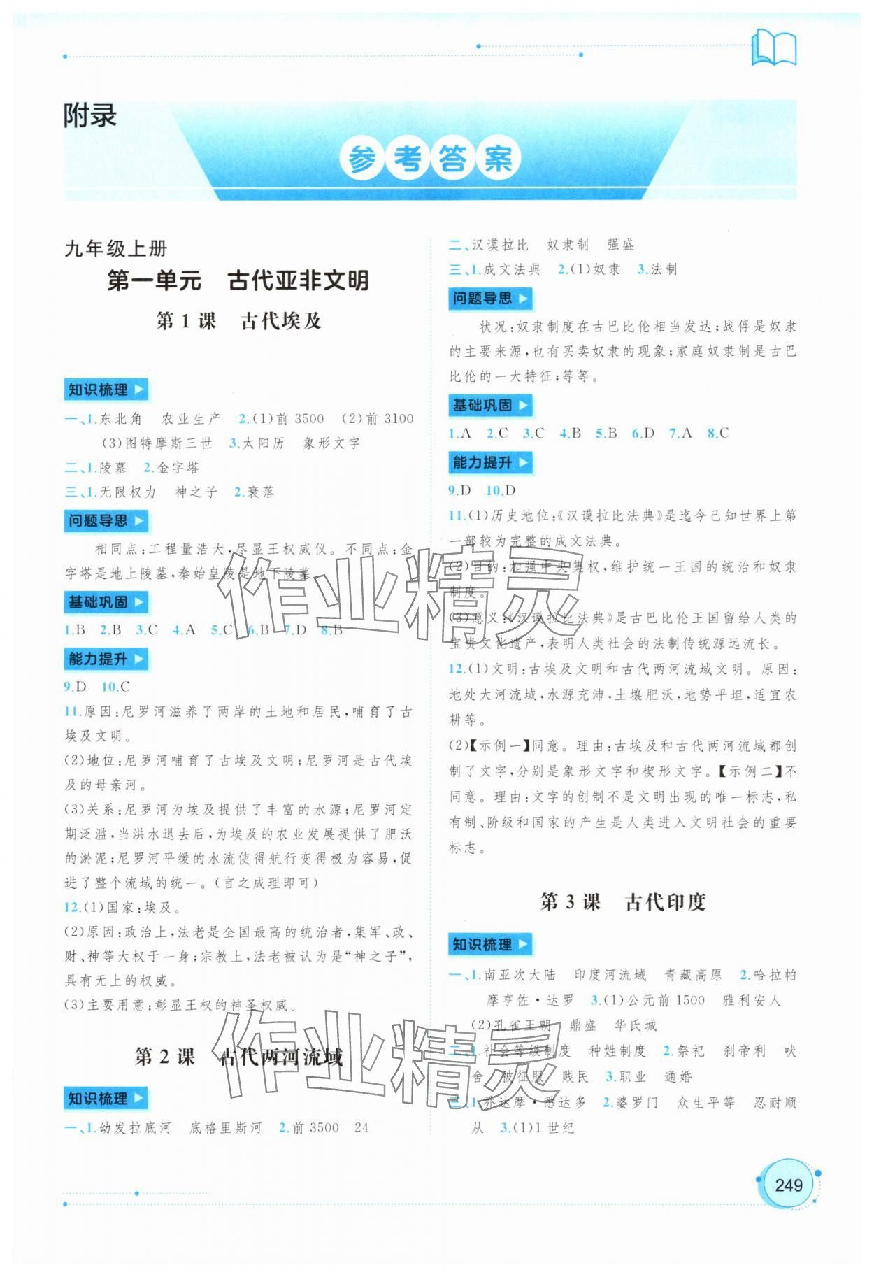 2025年新课程学习与测评同步学习九年级历史全一册人教版 第1页