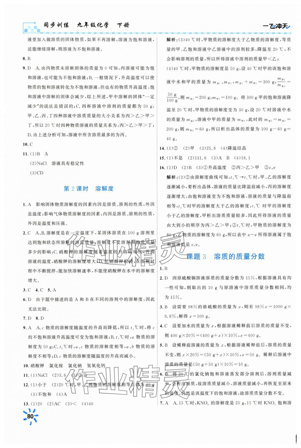 2025年一飛沖天同步訓(xùn)練九年級(jí)化學(xué)下冊(cè)人教版 第8頁(yè)