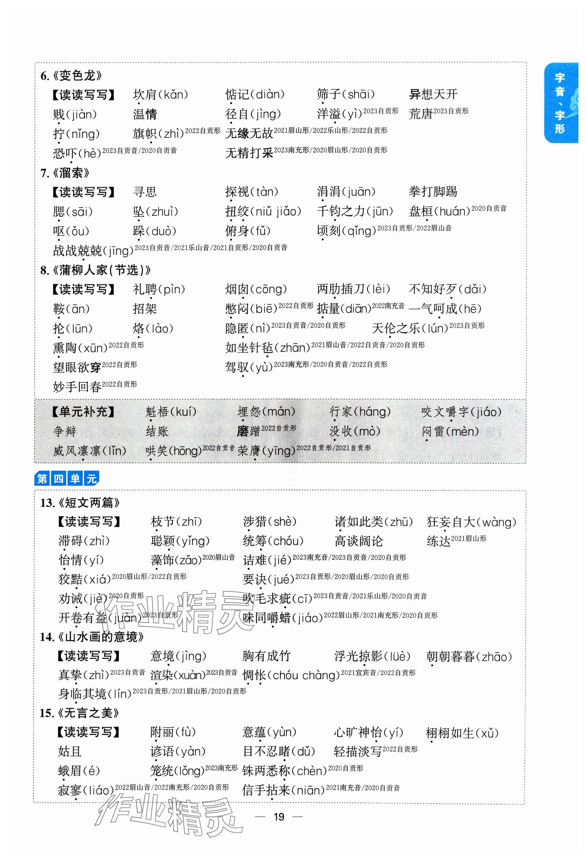 2024年學程先鋒中考總復習語文 參考答案第19頁
