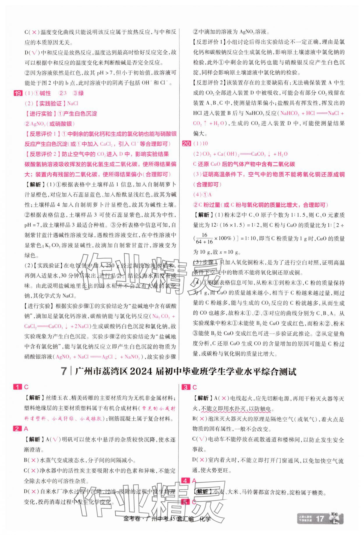 2025年金考卷中考45套匯編化學(xué)廣州專版 第17頁(yè)