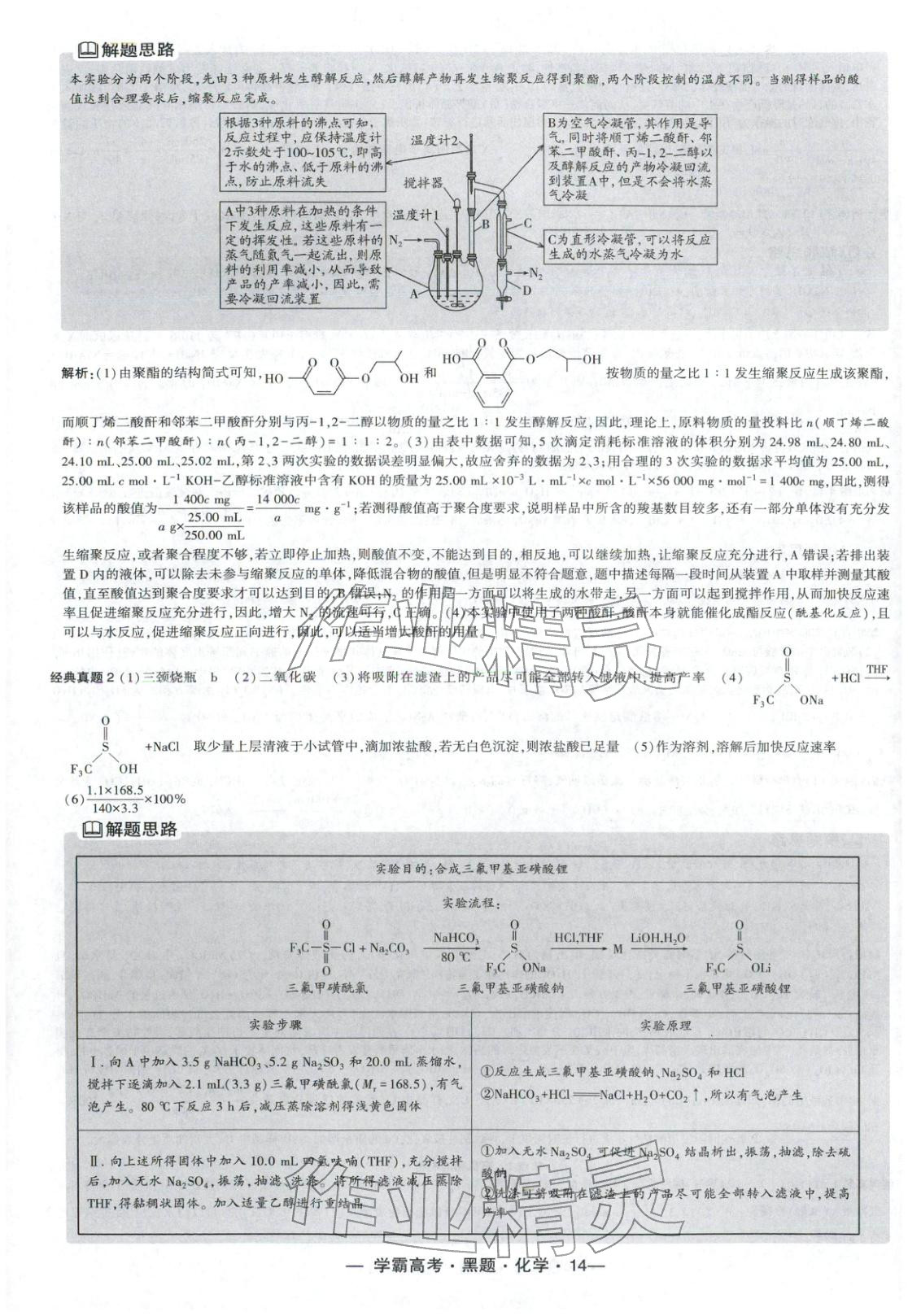 2025年学霸高考黑题化学人教版 参考答案第14页