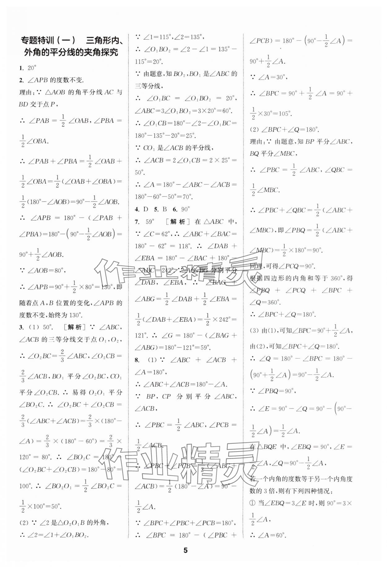 2024年拔尖特训八年级数学上册人教版 参考答案第5页