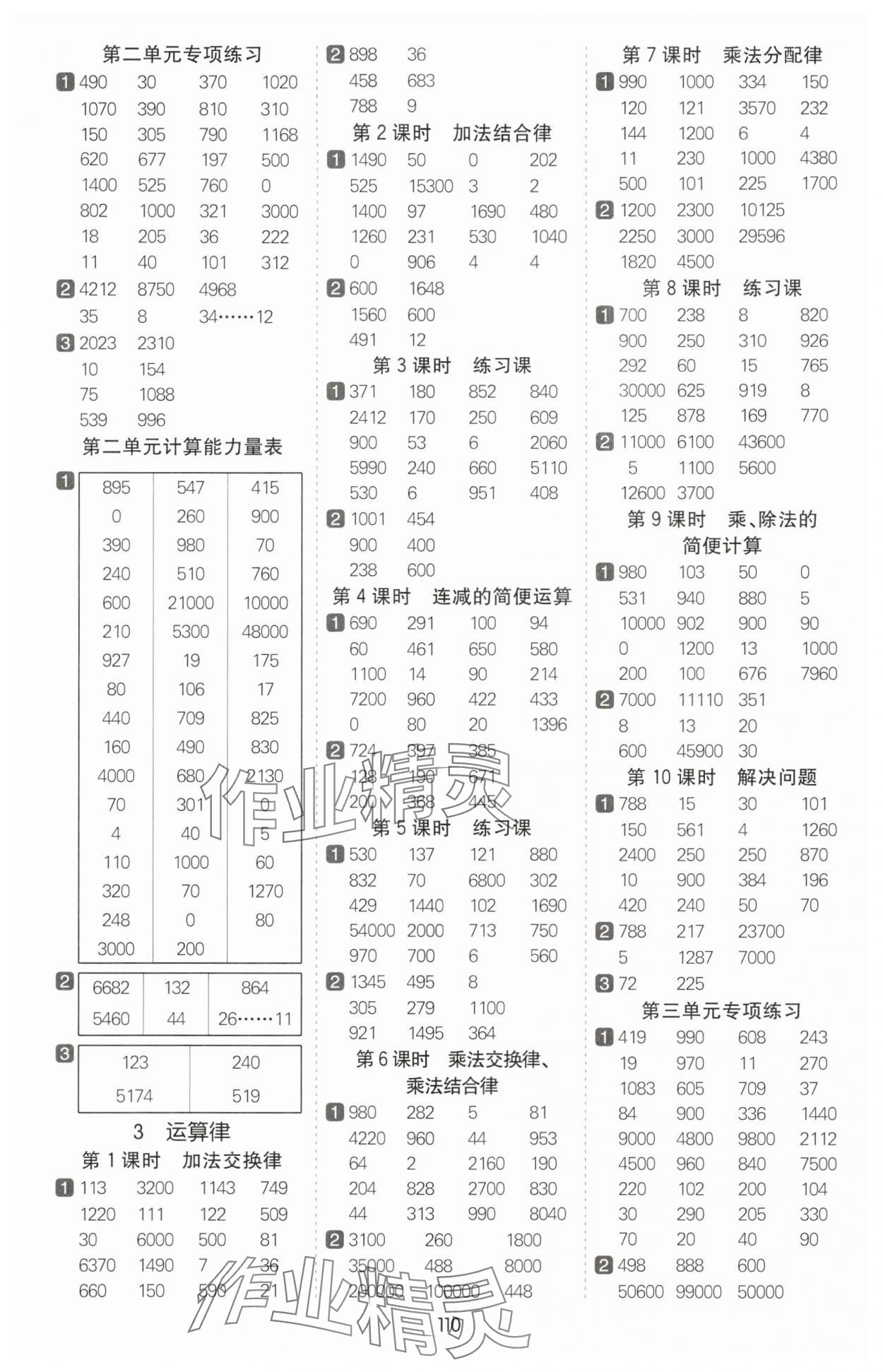 2025年七彩課堂計算天天練四年級數學下冊人教版 第2頁
