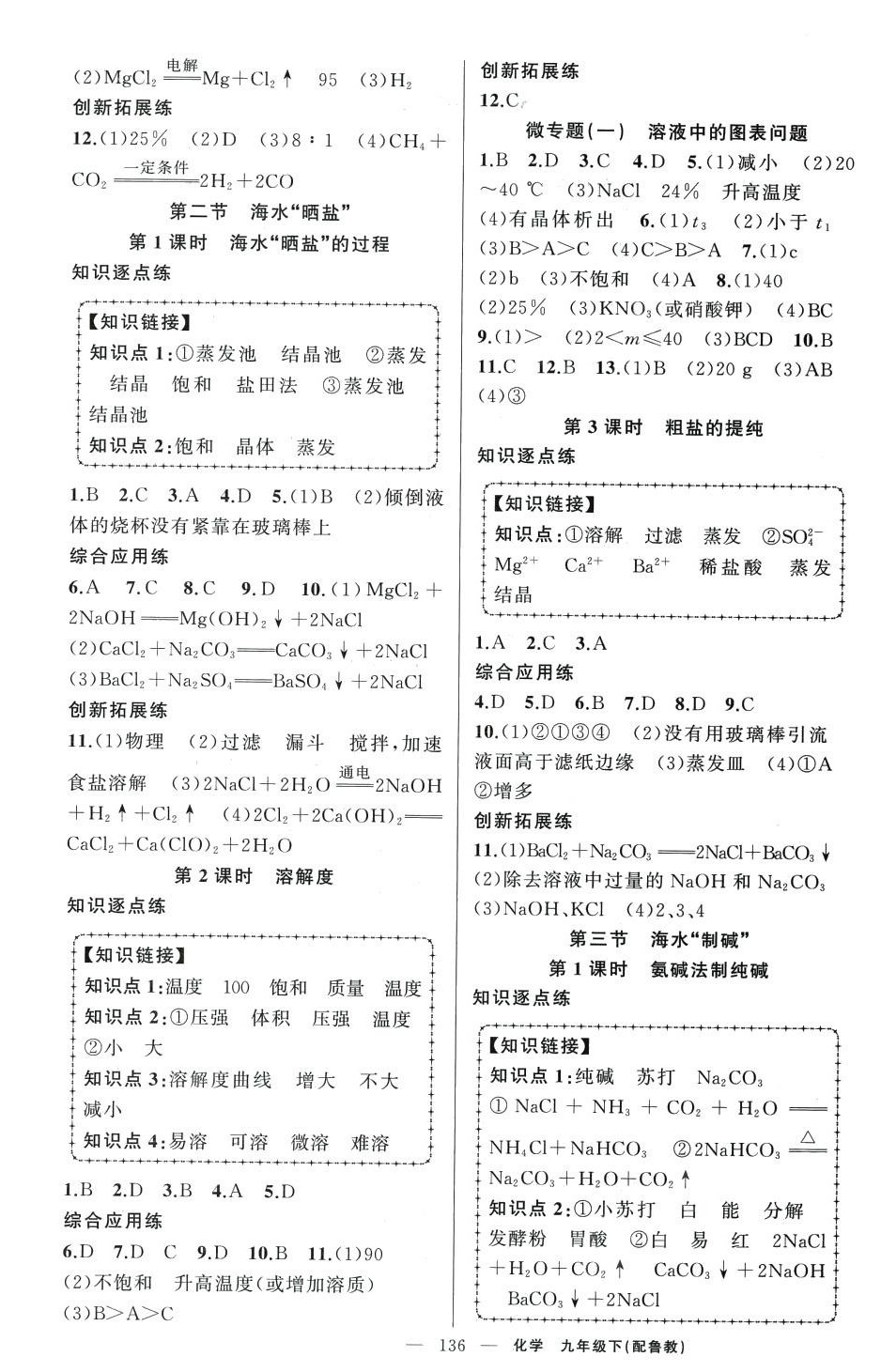 2024年黃岡金牌之路練闖考九年級化學(xué)下冊魯教版 第4頁