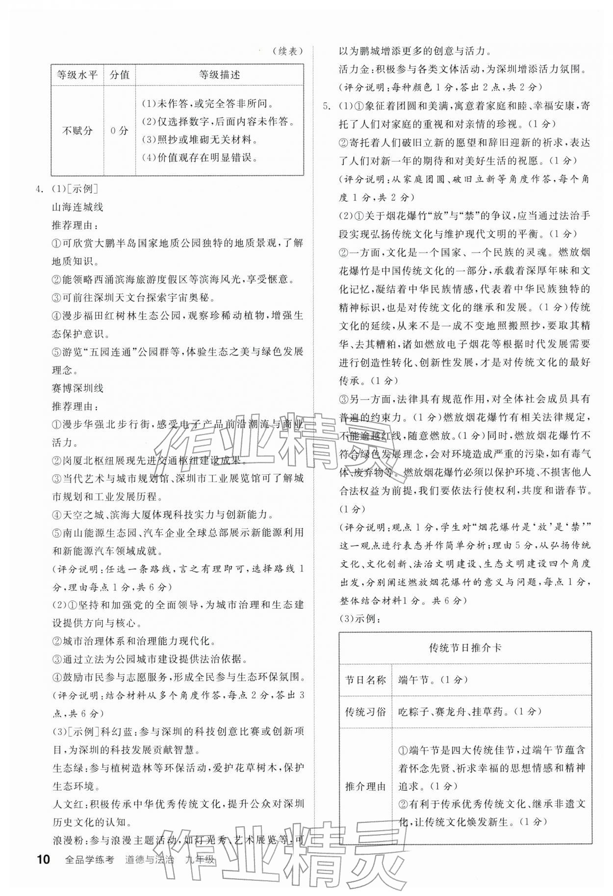 2025年全品学练考九年级道德与法治全一册人教版深圳专版 第10页