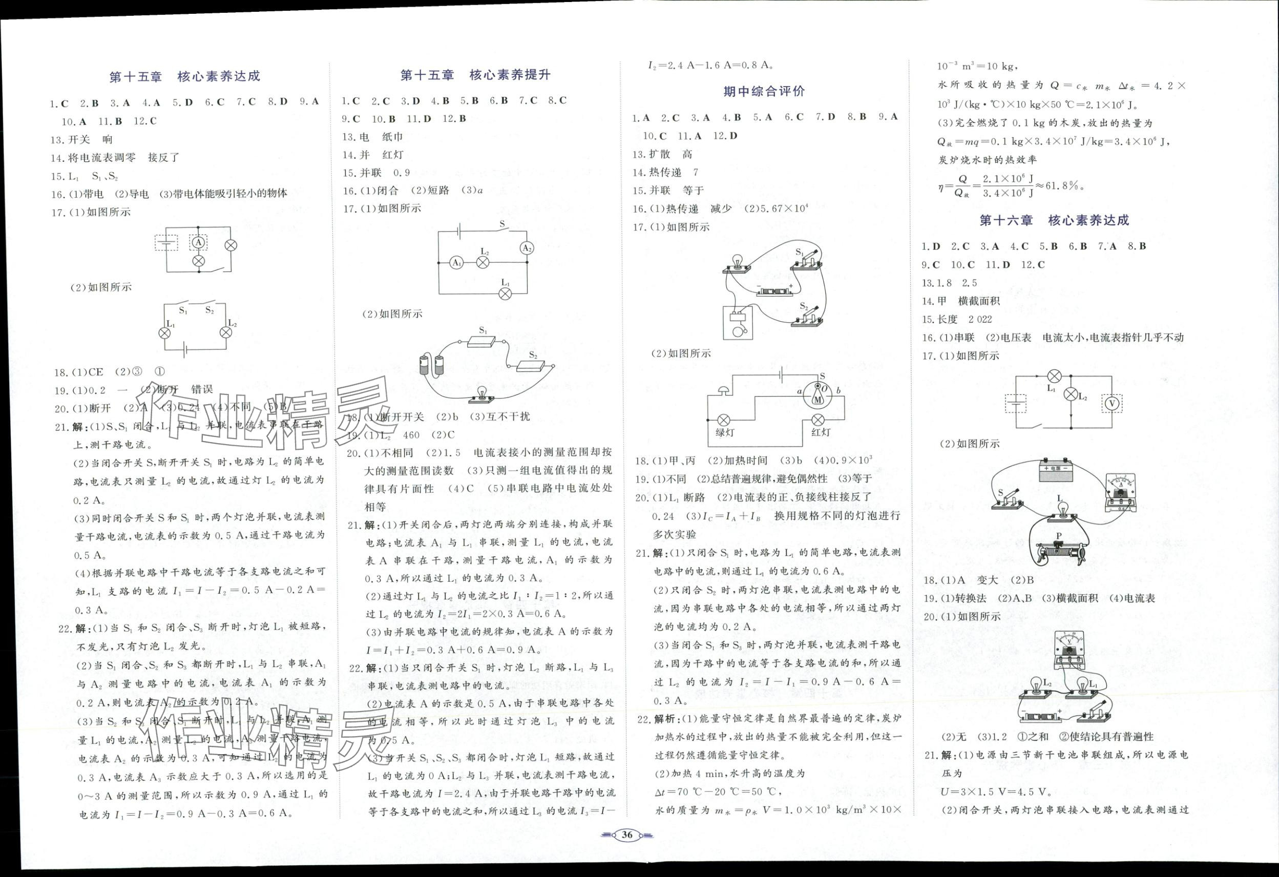 2025年同步优学核心素养评价九年级物理上册人教版 第2页