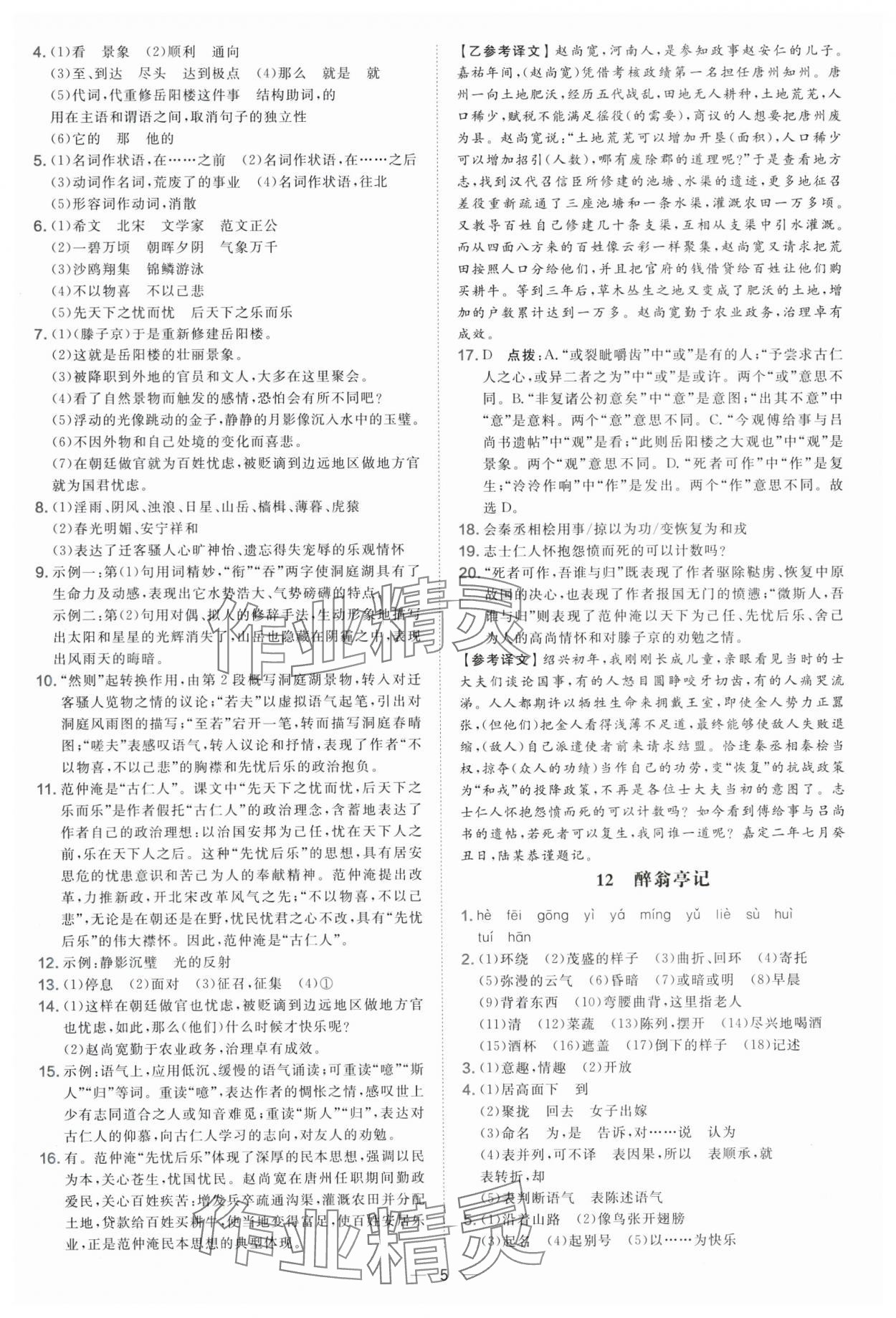 2025年点拨训练九年级语文上册人教版 第5页