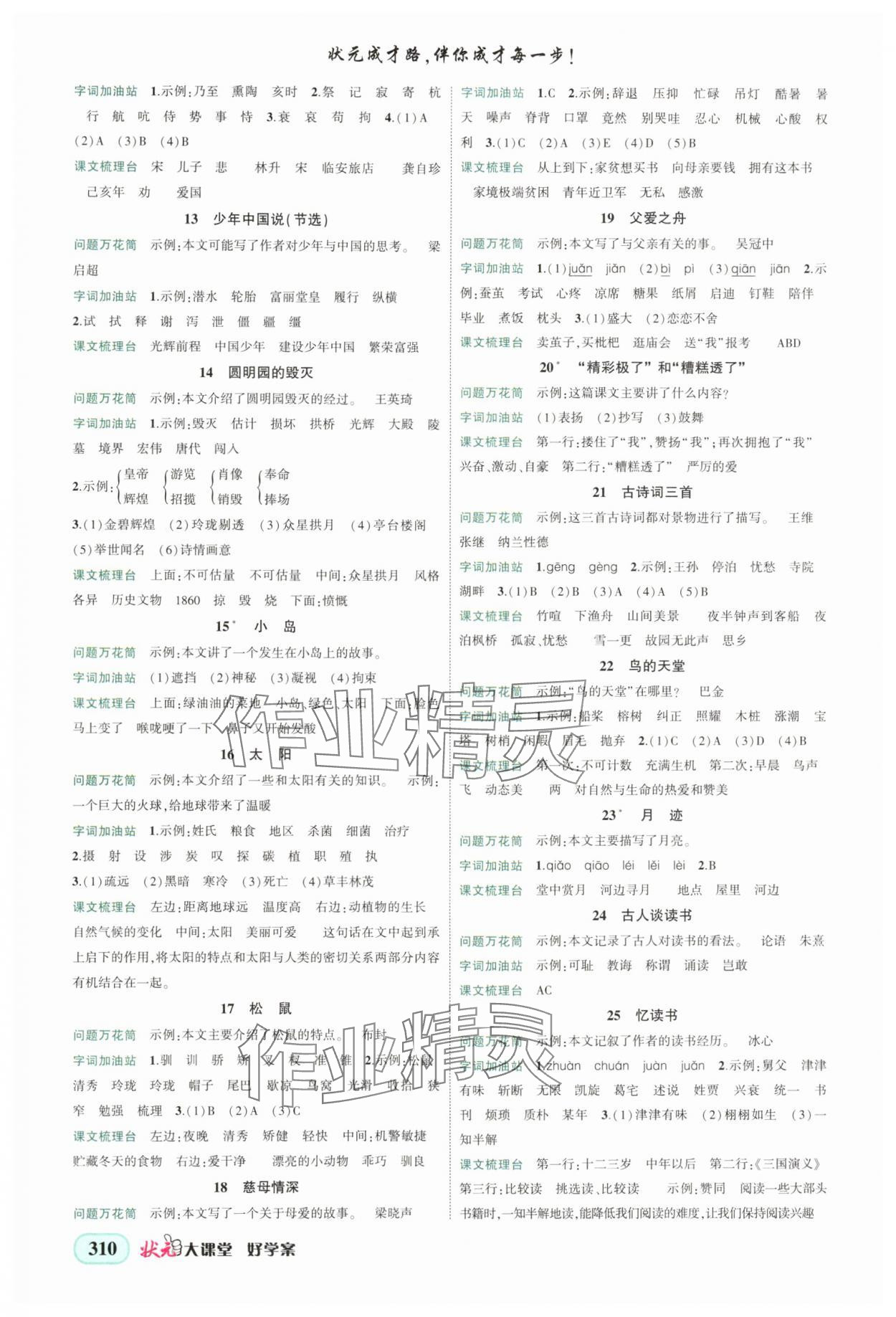 2025年黄冈状元成才路状元大课堂五年级语文上册人教版湖南专版 第2页