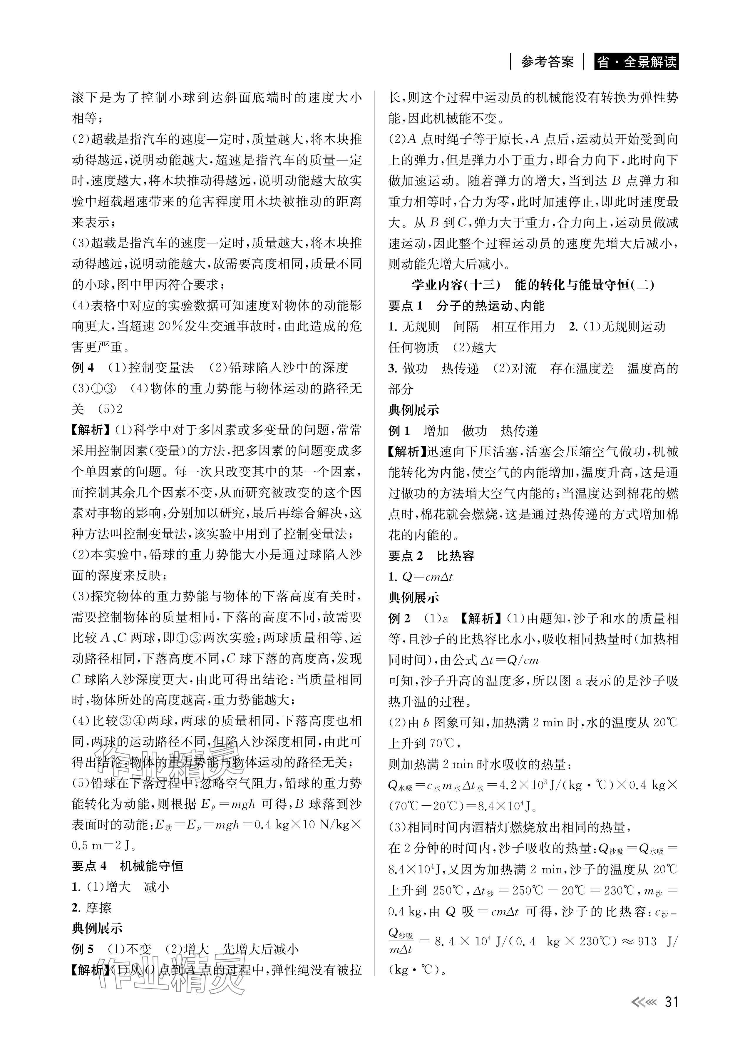 2024年中考復(fù)習(xí)全景解讀科學(xué)基礎(chǔ)版 參考答案第31頁