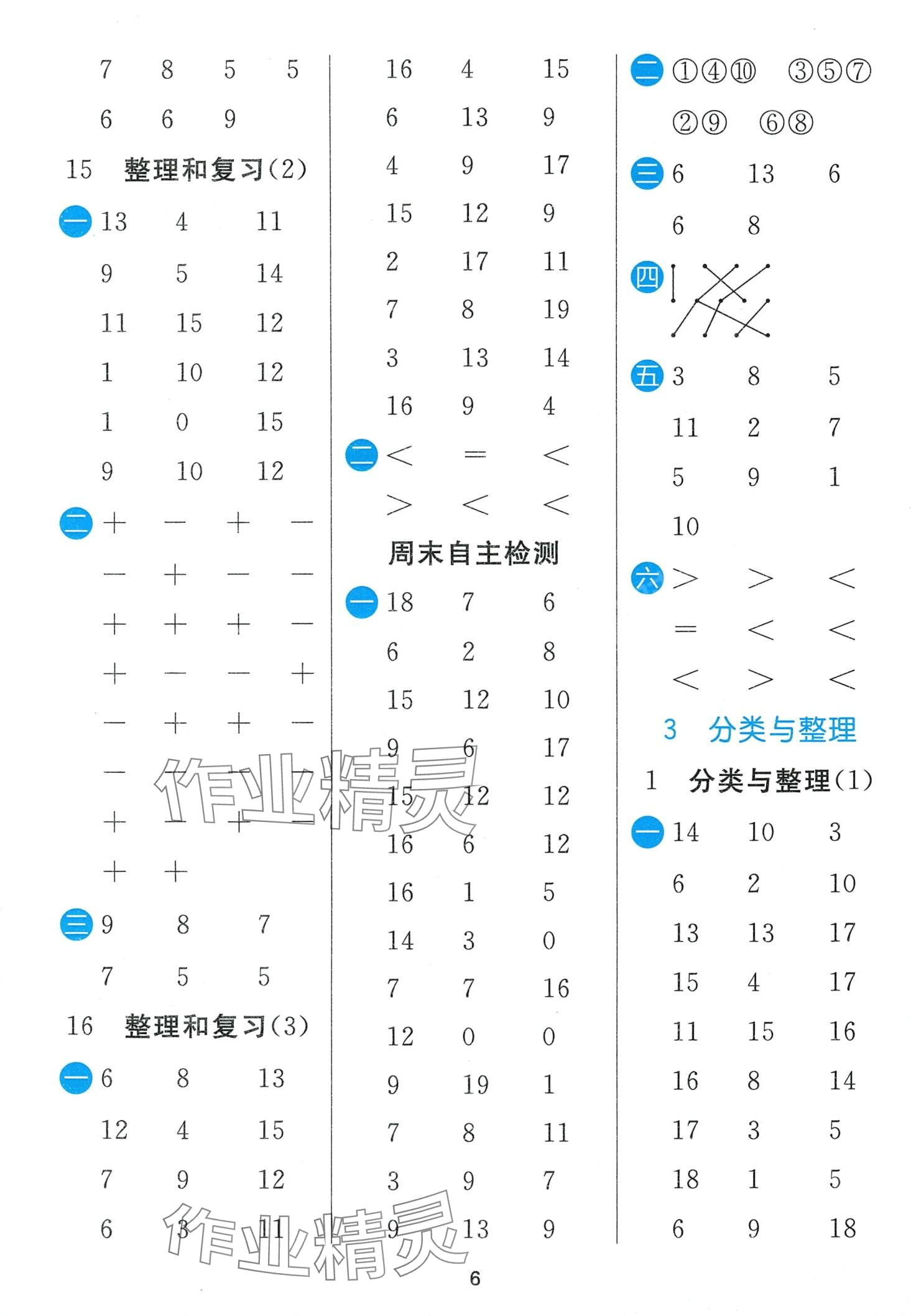 2024年計算高手一年級數(shù)學下冊人教版 第6頁