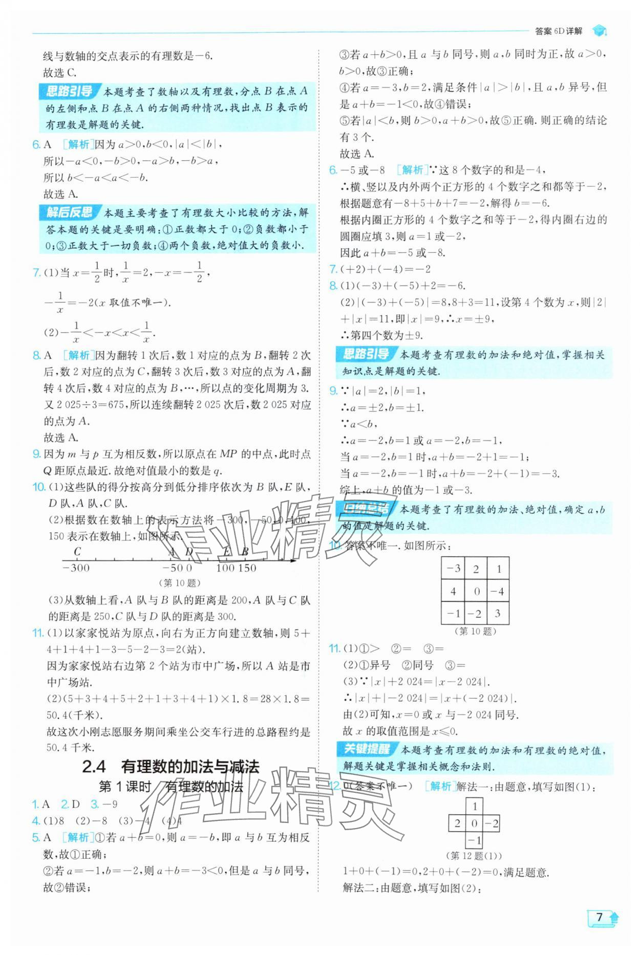 2025年實(shí)驗(yàn)班提優(yōu)訓(xùn)練七年級(jí)數(shù)學(xué)上冊(cè)蘇科版 第7頁