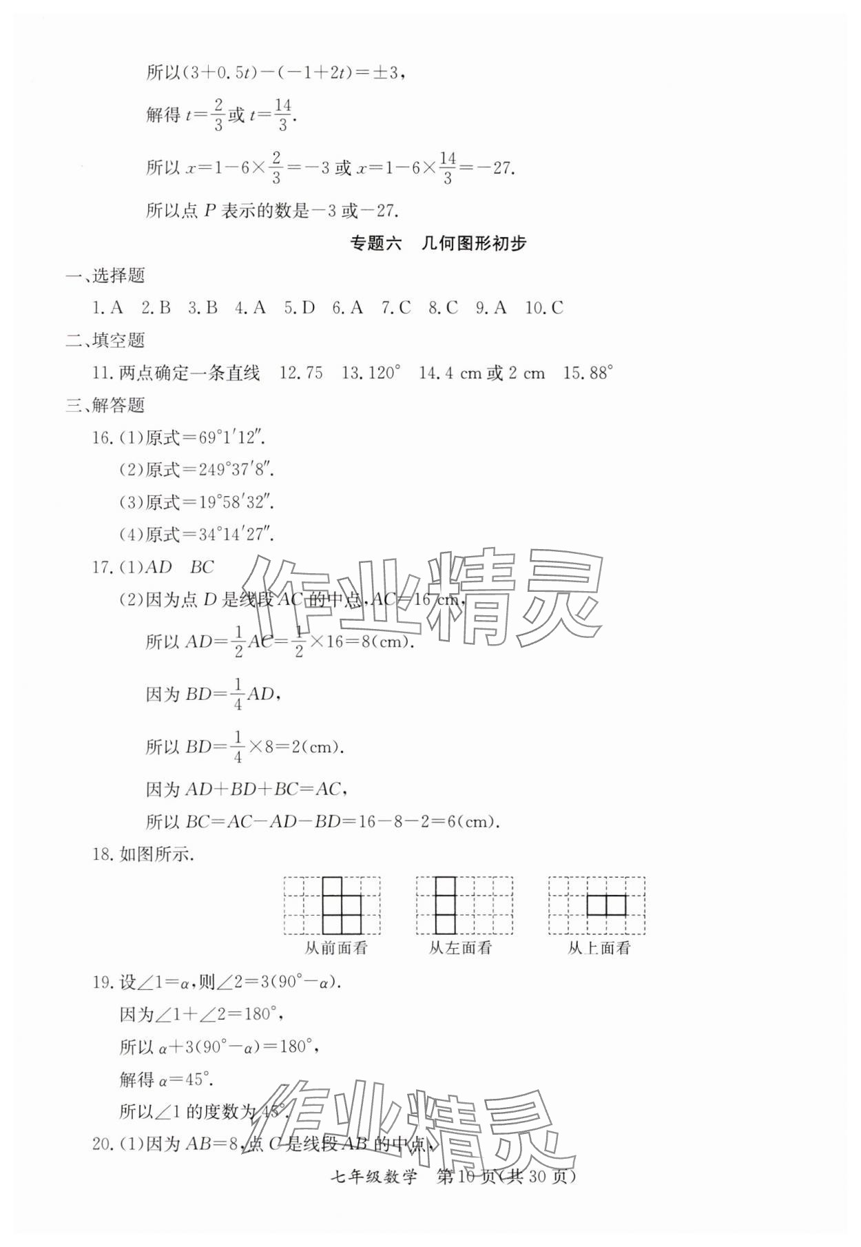 2025年寒假作業(yè)延邊教育出版社七年級合訂本人教版B版河南專版 參考答案第10頁