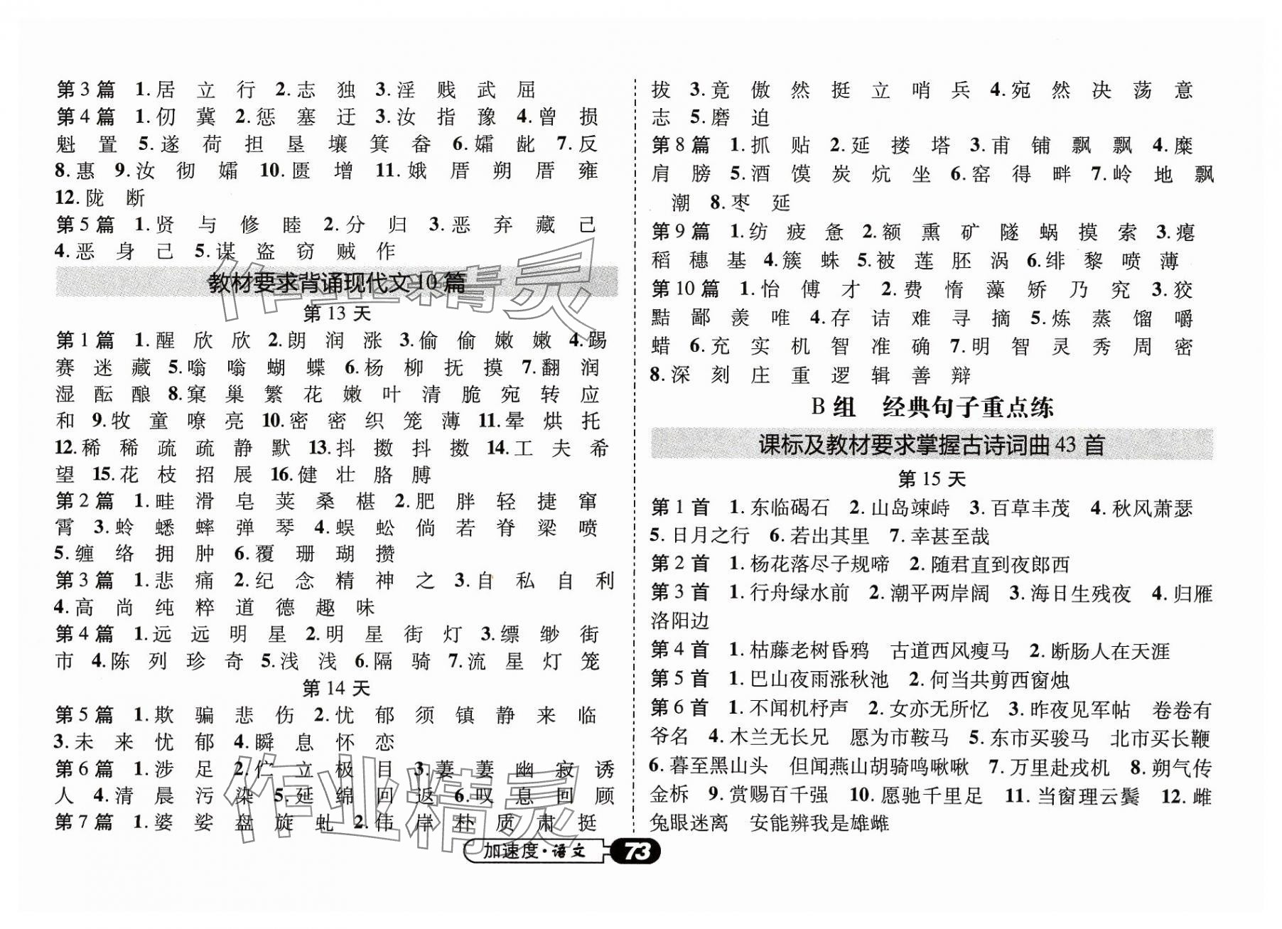 2024年卓文書業(yè)加速度語文青海專版 參考答案第5頁