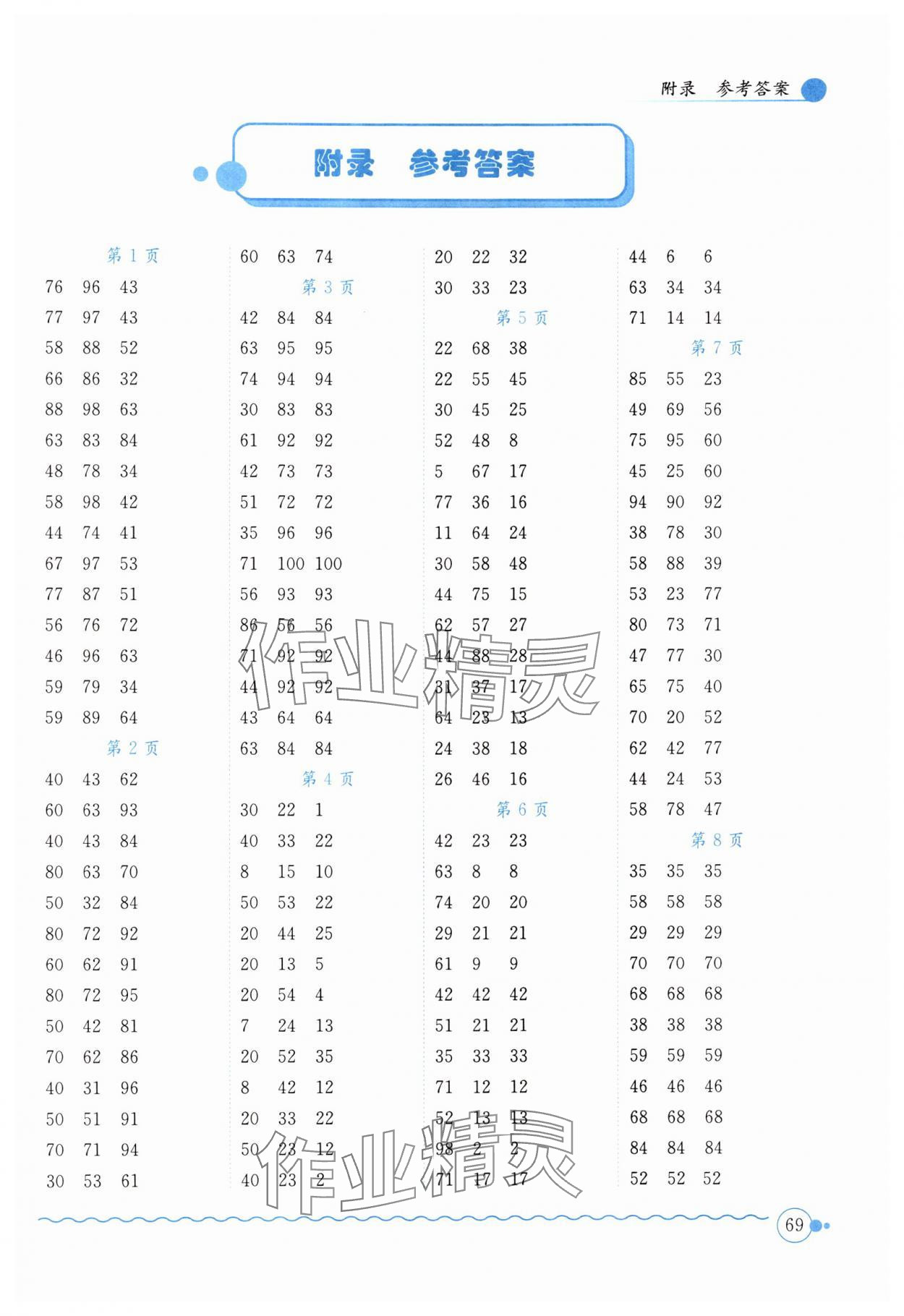 2024年黃岡小狀元口算速算練習(xí)冊二年級數(shù)學(xué)上冊北師大版廣東專版 第1頁