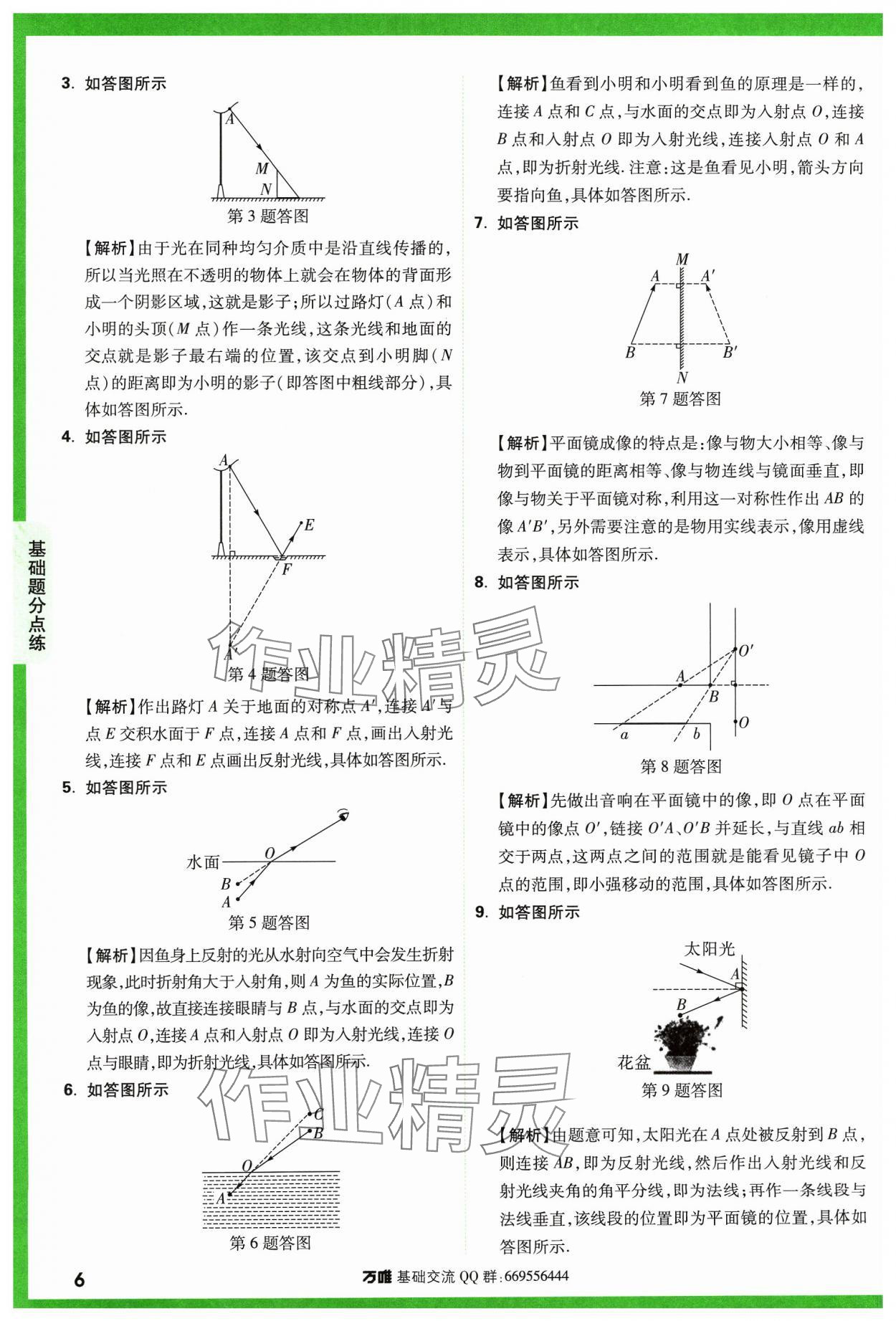 2024年万唯中考基础题物理 参考答案第6页