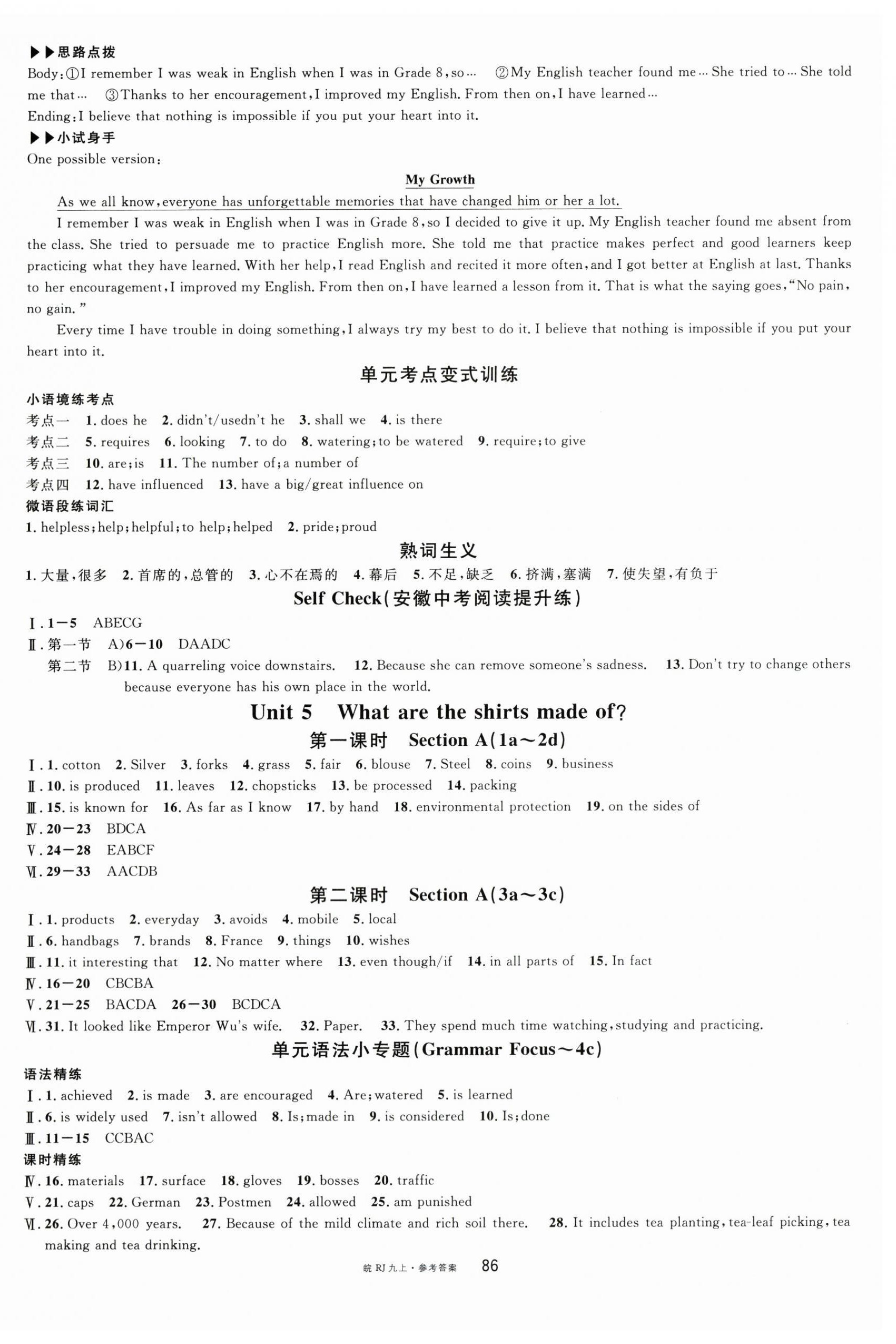 2025年名校课堂九年级英语上册人教版安徽专版 第6页