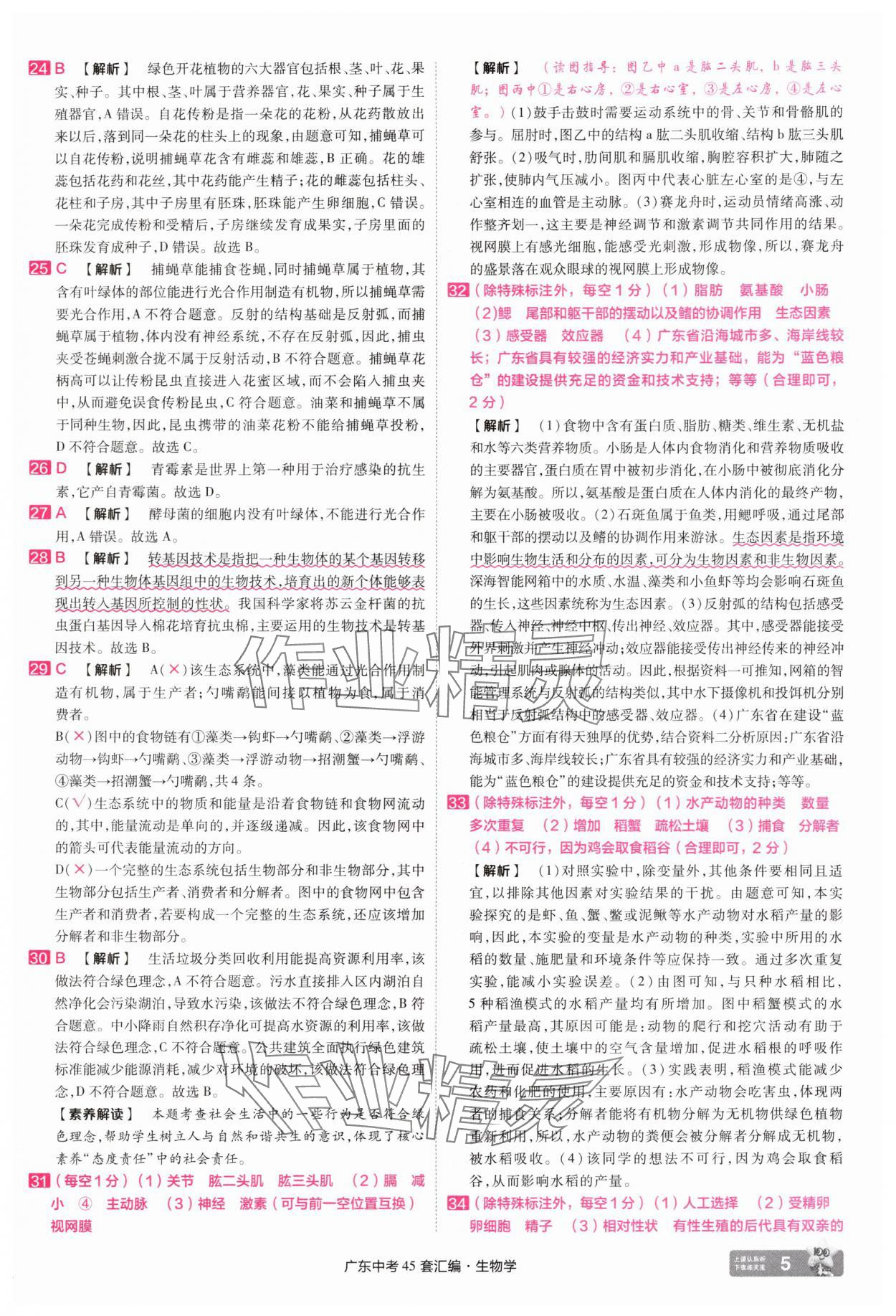 2025年金考卷45套匯編生物廣東專版 第5頁(yè)