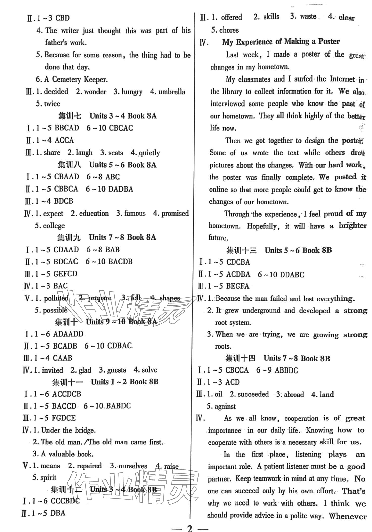 2024年中考科学集训初中毕业班综合总复习英语 第2页