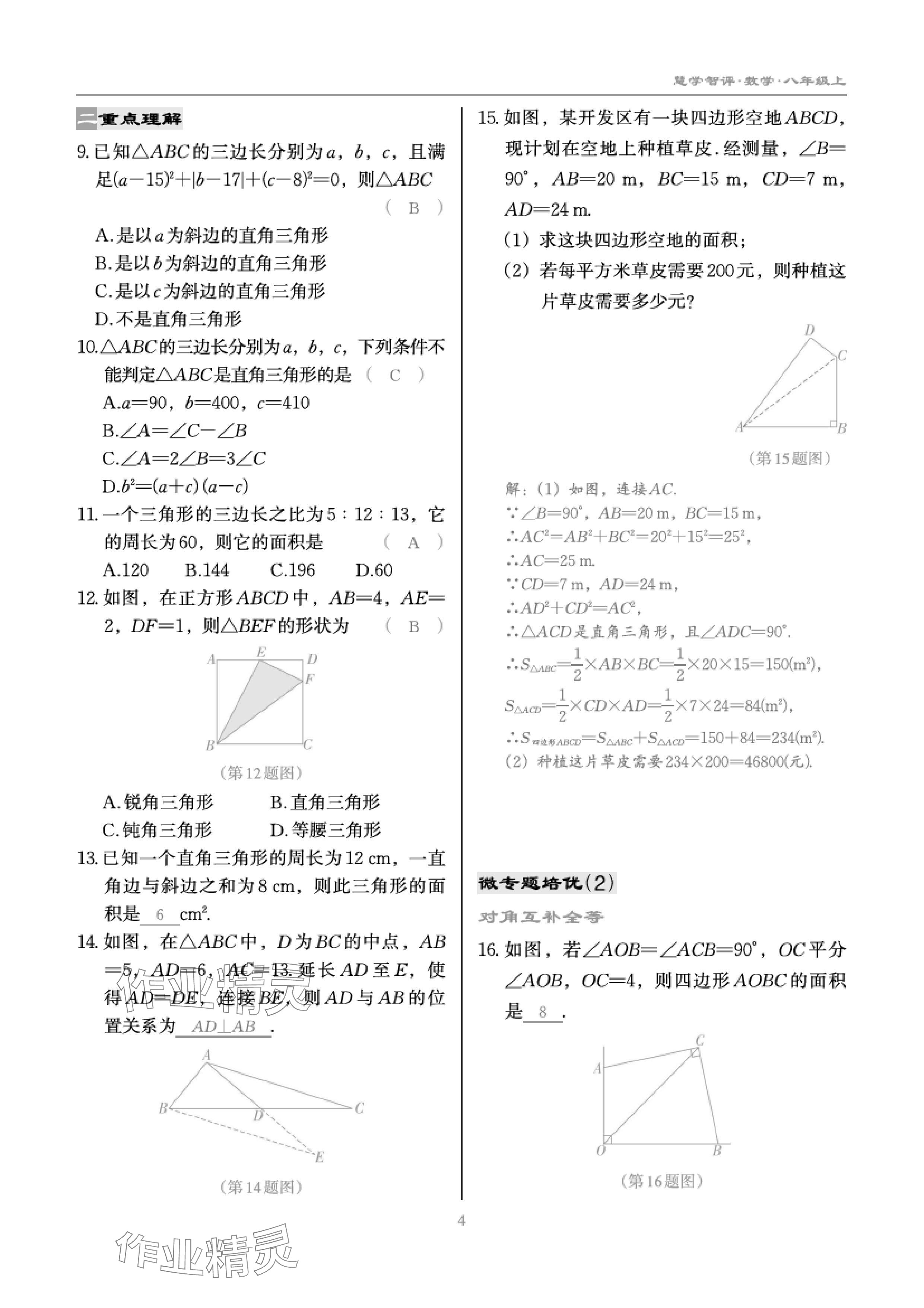 2024年慧學(xué)智評八年級數(shù)學(xué)上冊北師大版 參考答案第6頁