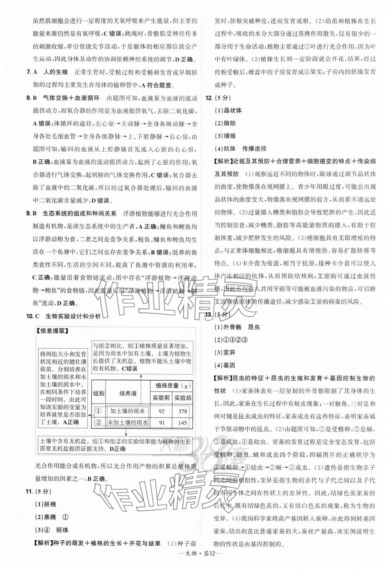 2025年天利38套新課標(biāo)全國中考試題精選生物 第12頁