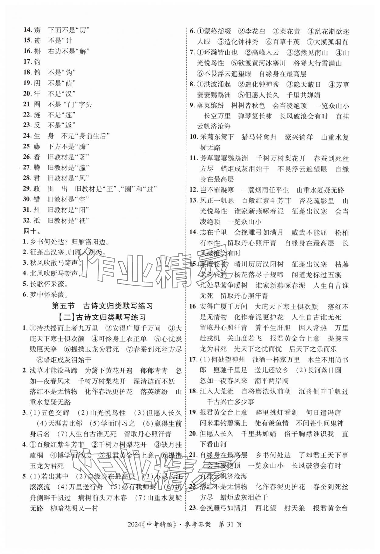 2024年中考精編語文廣東經濟出版社 第31頁