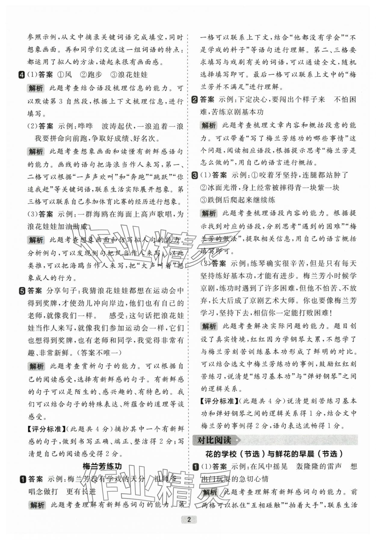 2025年阅读力精练三年级语文上册人教版 参考答案第2页