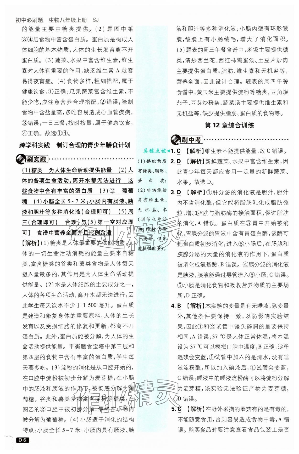 2025年初中必刷题八年级生物上册苏教版&nbsp;第6页