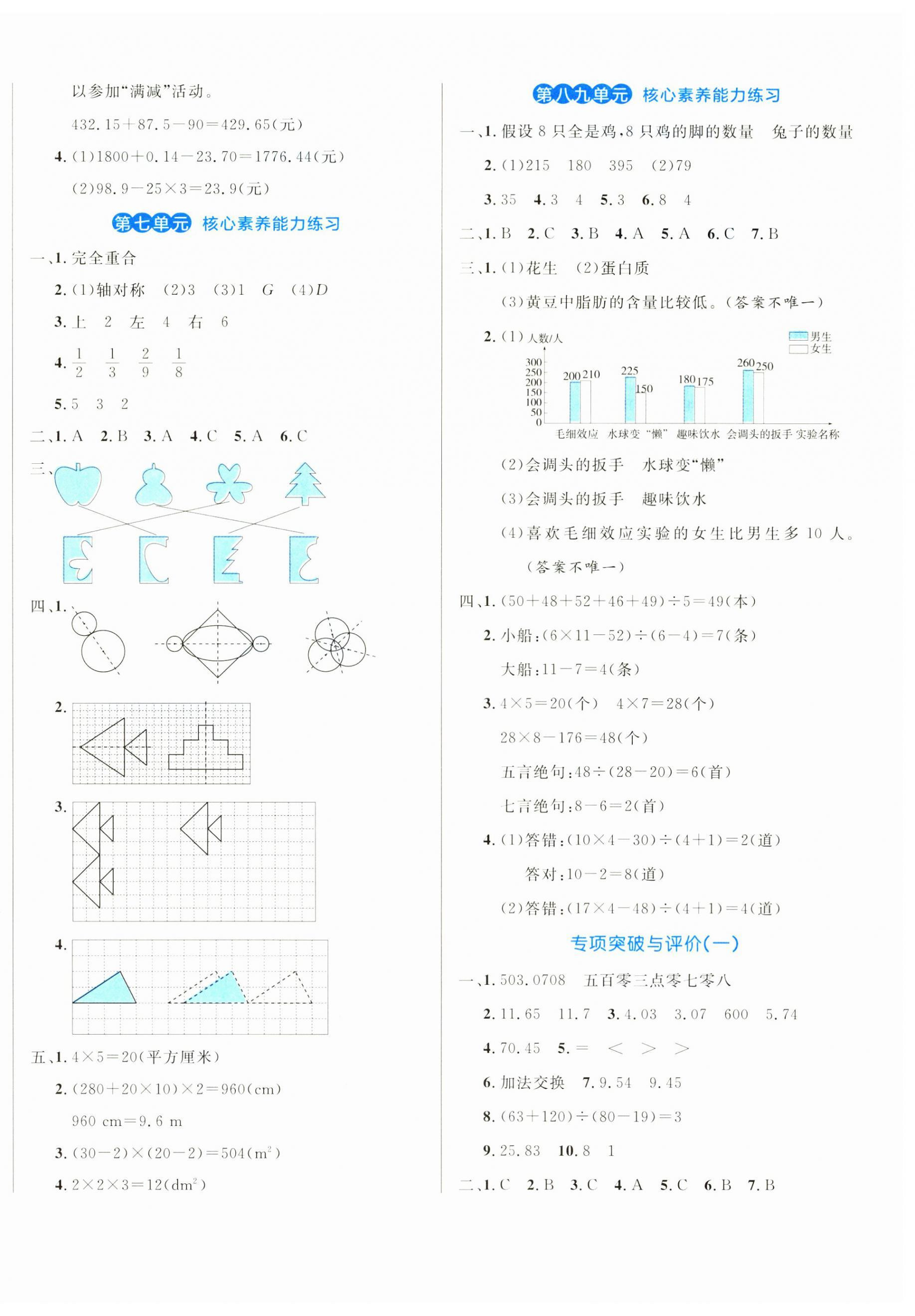 2025年黃岡名卷四年級數(shù)學(xué)下冊人教版 第4頁