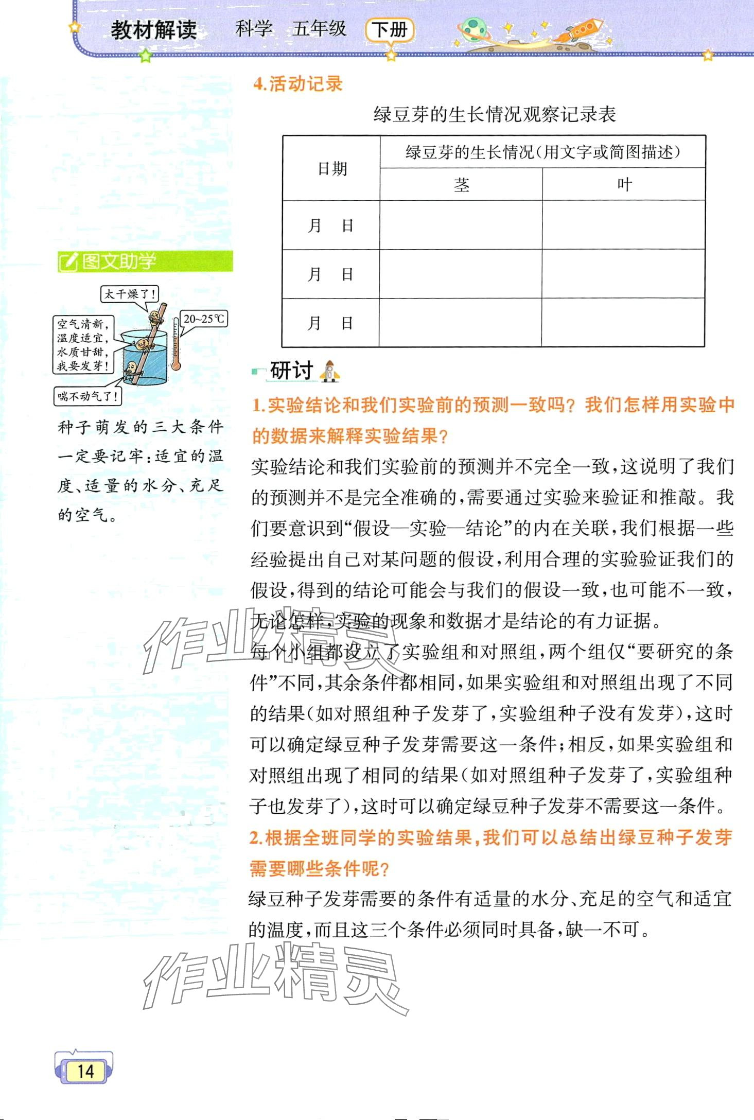 2024年教材课本五年级科学下册教科版 第14页