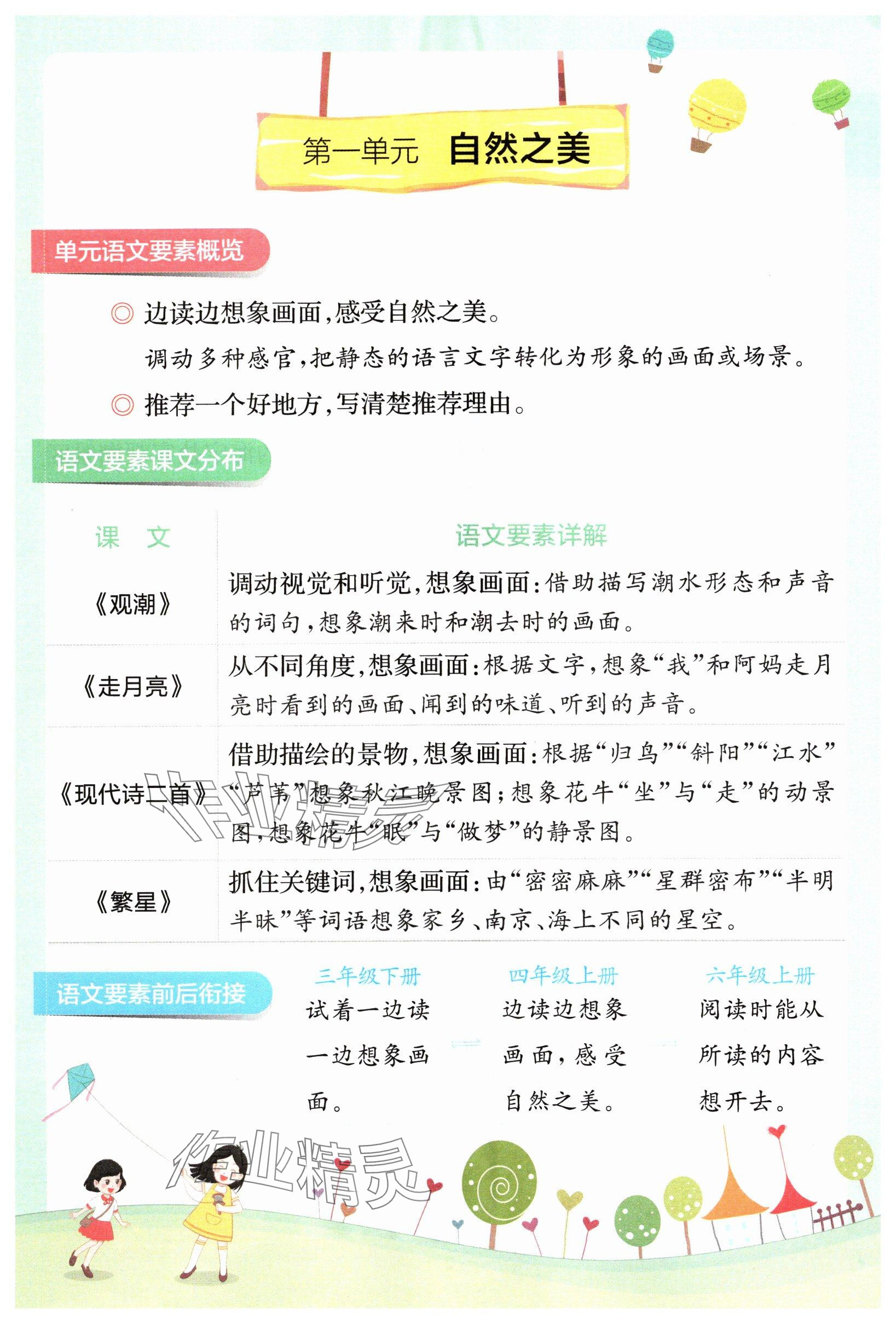 2024年教材课本四年级语文上册人教版 参考答案第1页