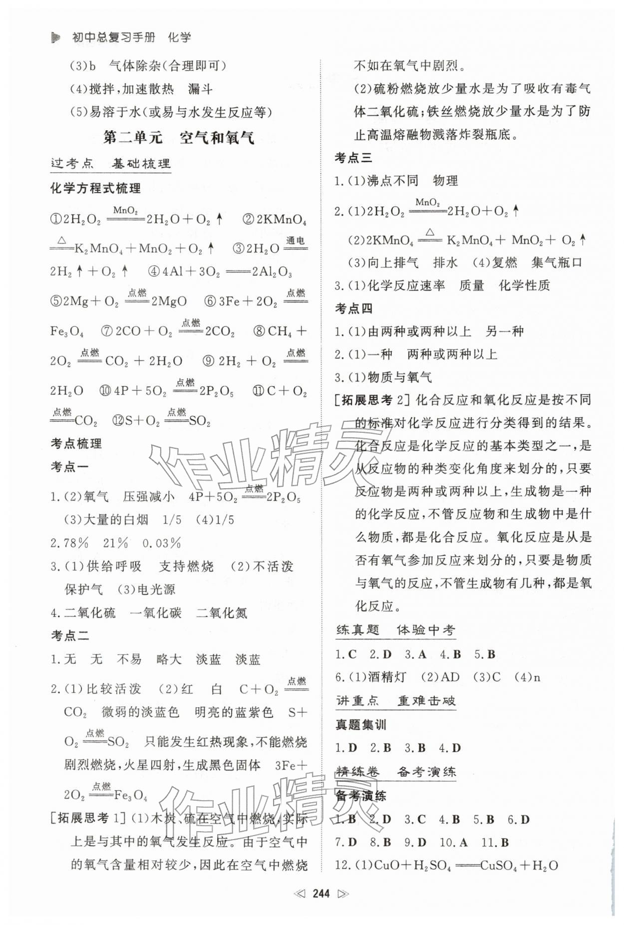 2026年初中总复习手册新世纪出版社化学&nbsp;第2页