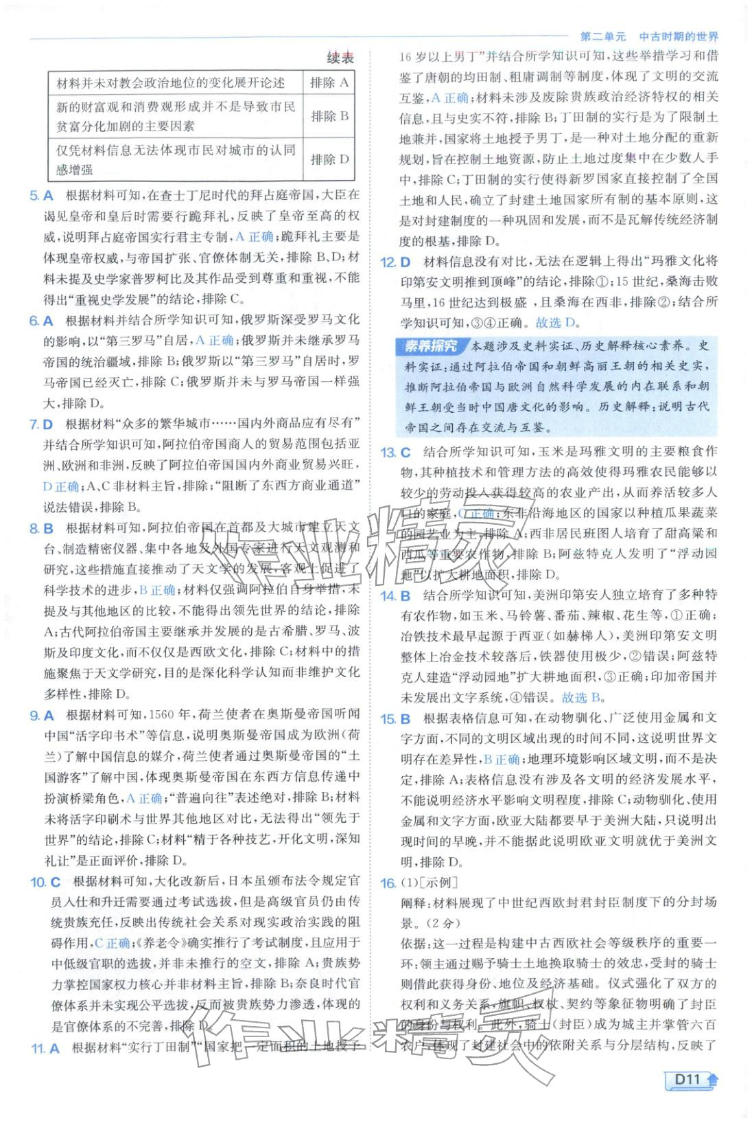 2026年實(shí)驗(yàn)班提優(yōu)訓(xùn)練高中歷史必修下冊(cè)人教版&nbsp;第11頁(yè)