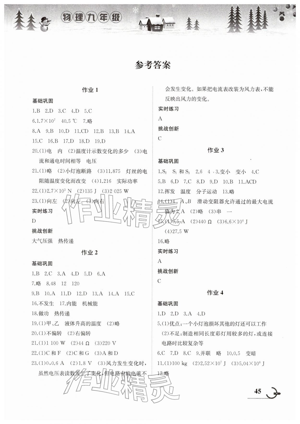 2026年寒假作業(yè)湖南教育出版社九年級(jí)物理&nbsp;第1頁(yè)