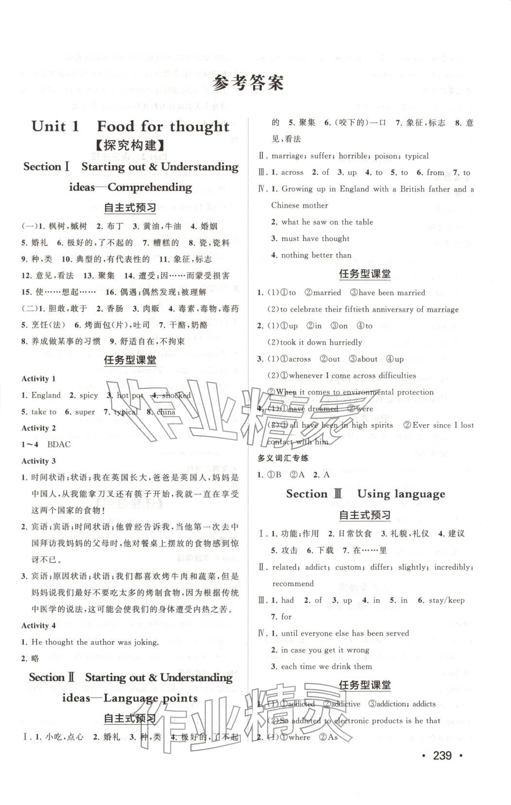 2025年同步练习册山东人民出版社高中英语必修第二册外研版B专版 第1页