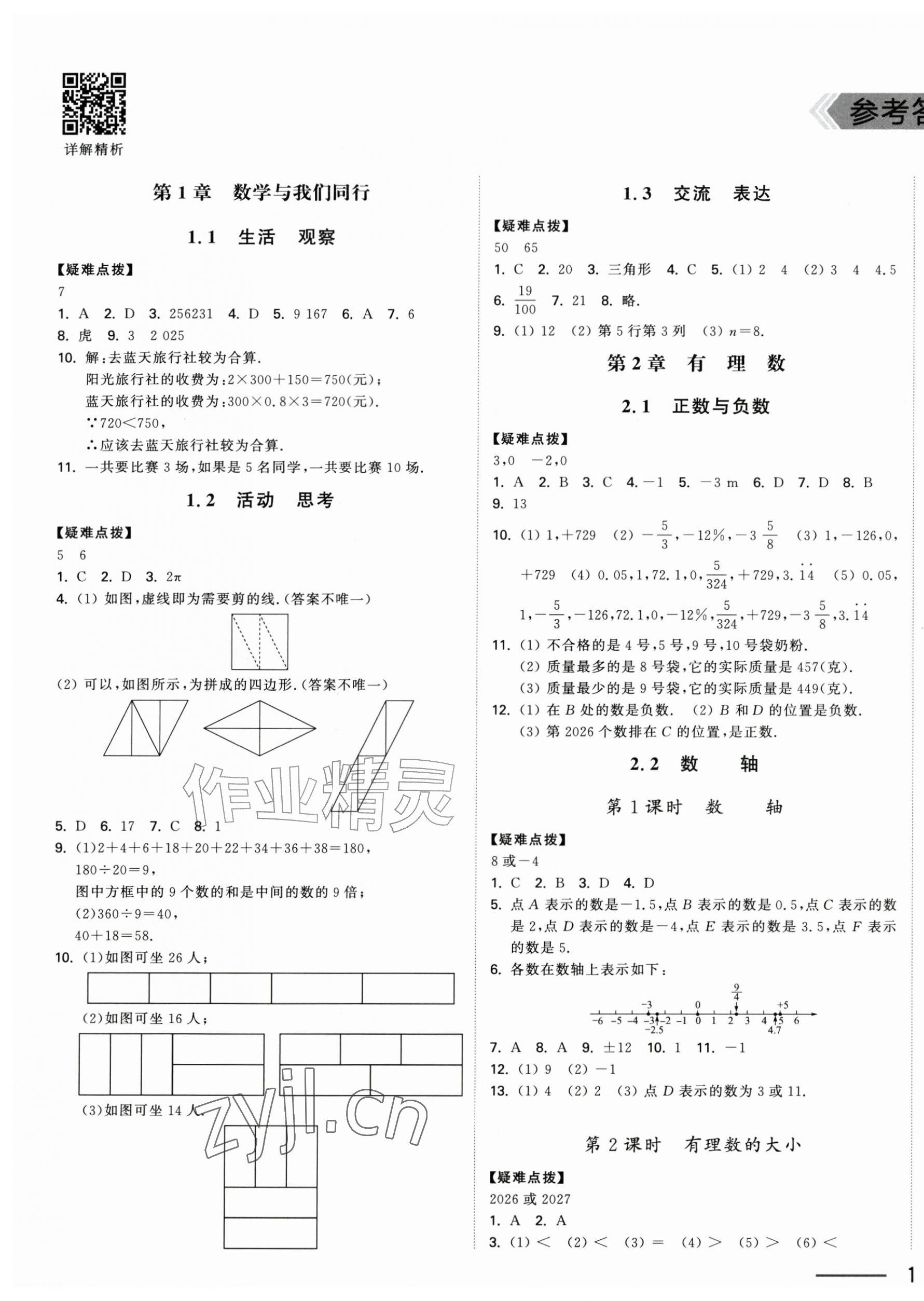 2026年夺冠课课练七年级数学上册苏科版&nbsp;第1页