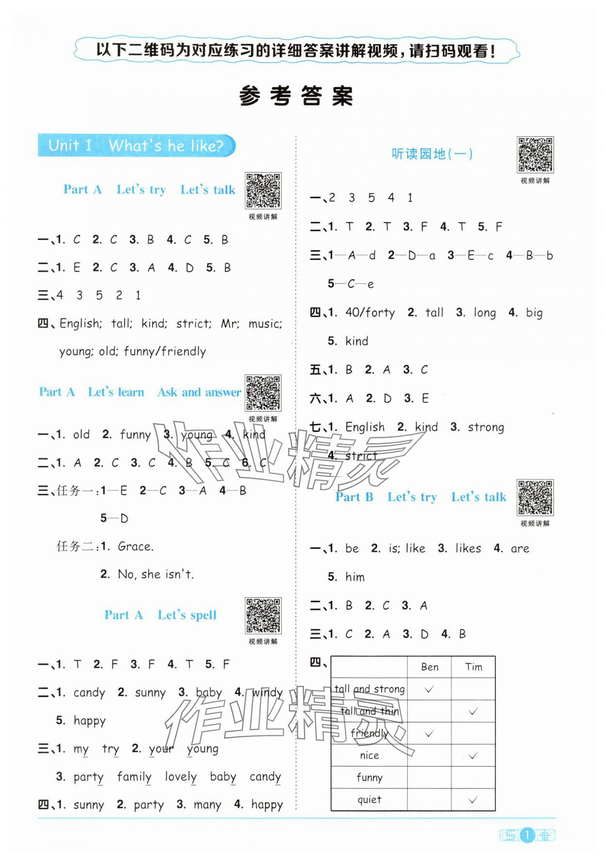2025年阳光同学课时优化作业五年级英语上册人教PEP版 第1页