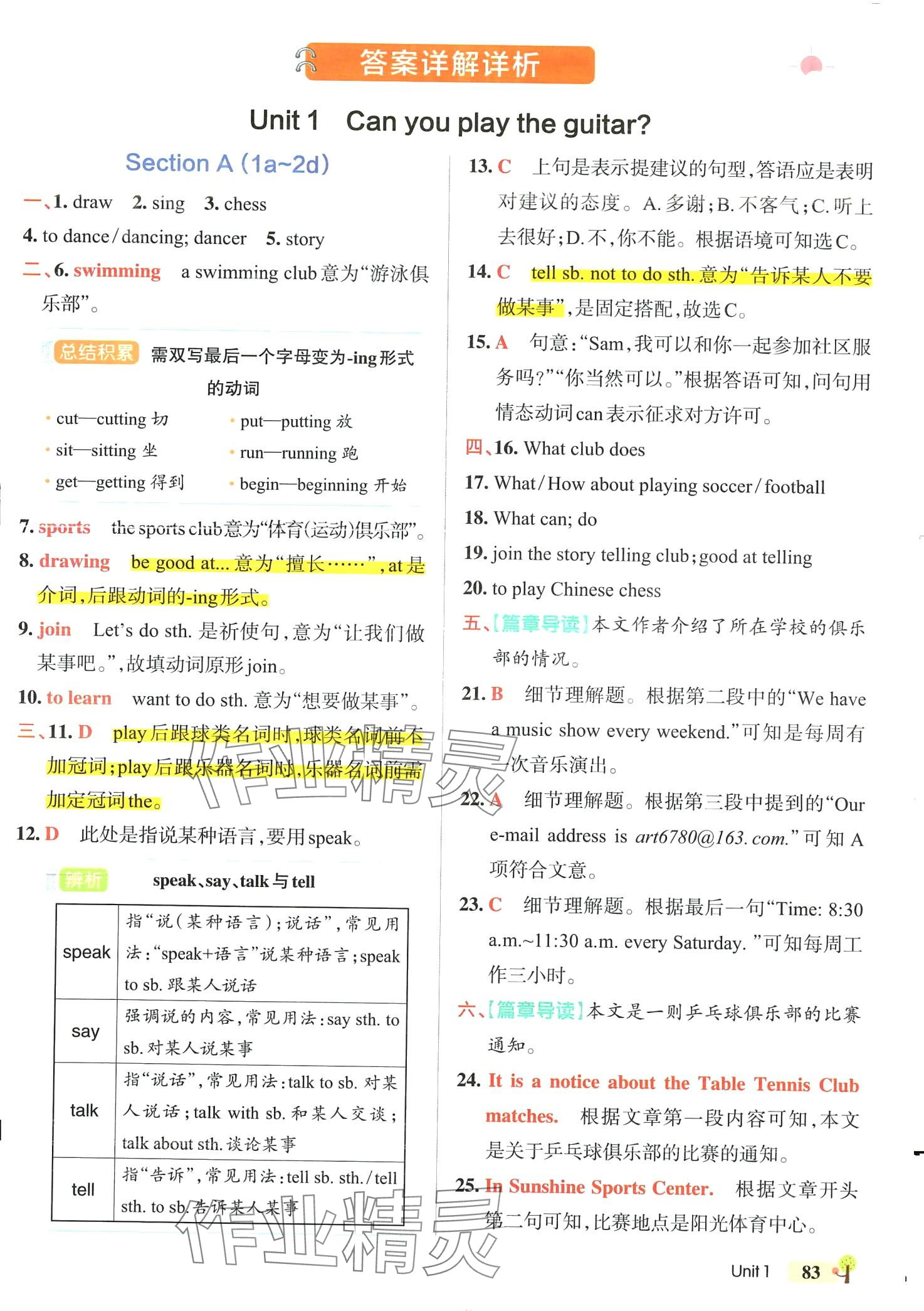 2024年初中學(xué)霸創(chuàng)新題七年級(jí)英語(yǔ)下冊(cè)人教版青島專版 參考答案第1頁(yè)